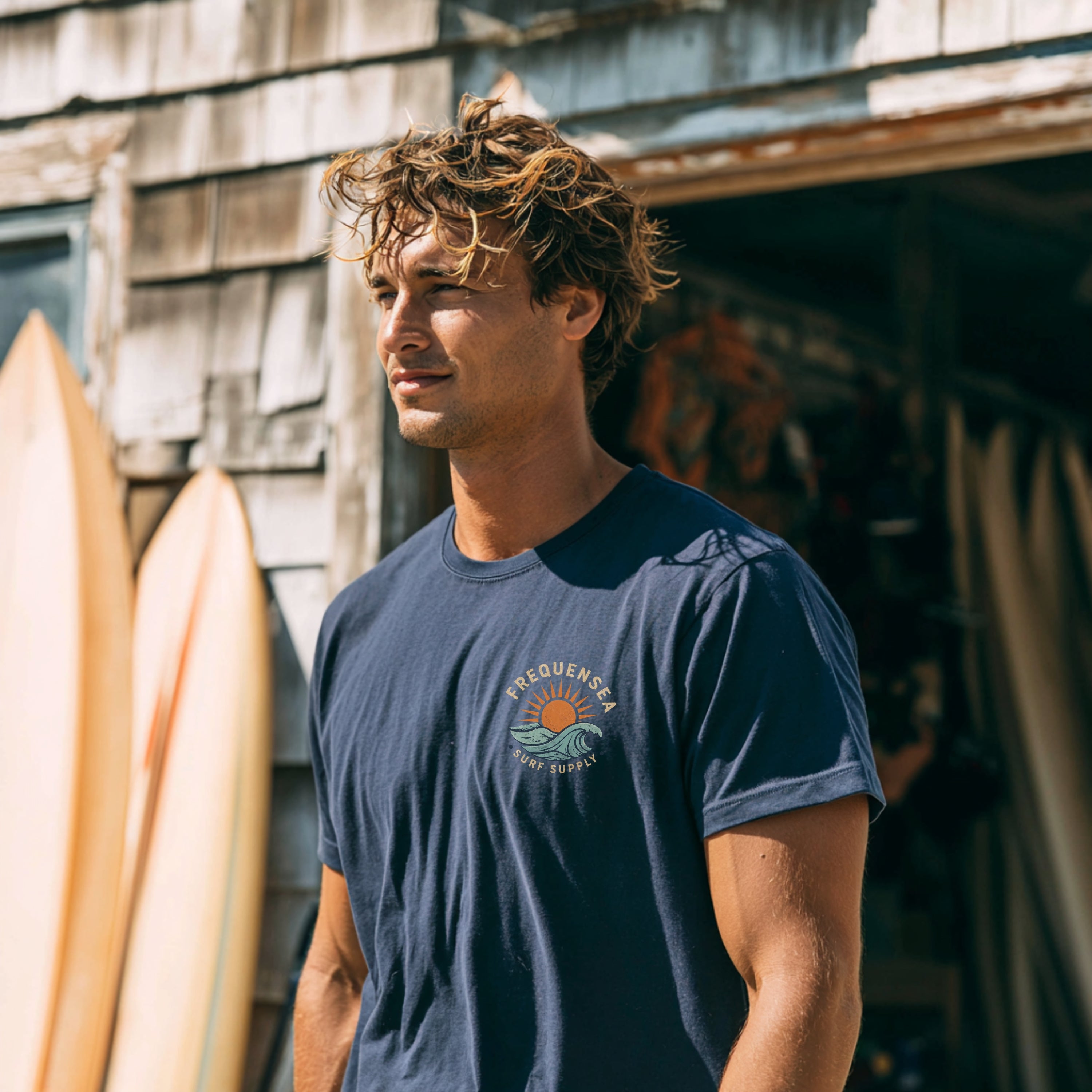 Frequensea vintage surf collection — retro coastal tees and hoodies.