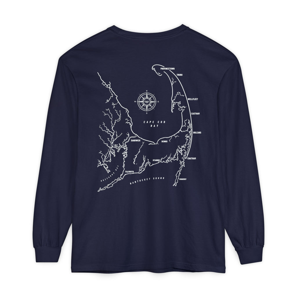 Cape Cod, MA Map Long Sleeve Tee