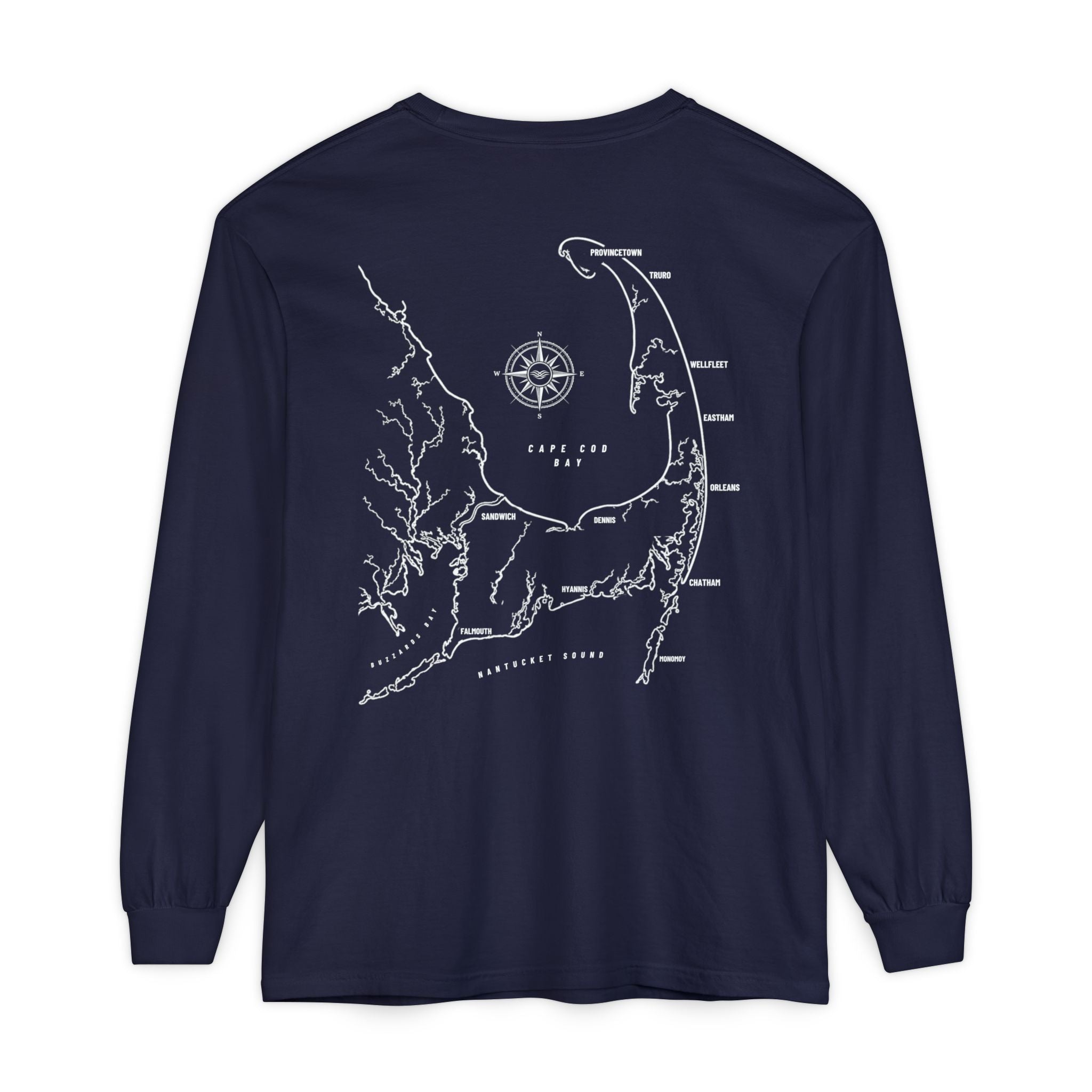 Cape Cod, MA Map Long Sleeve Tee