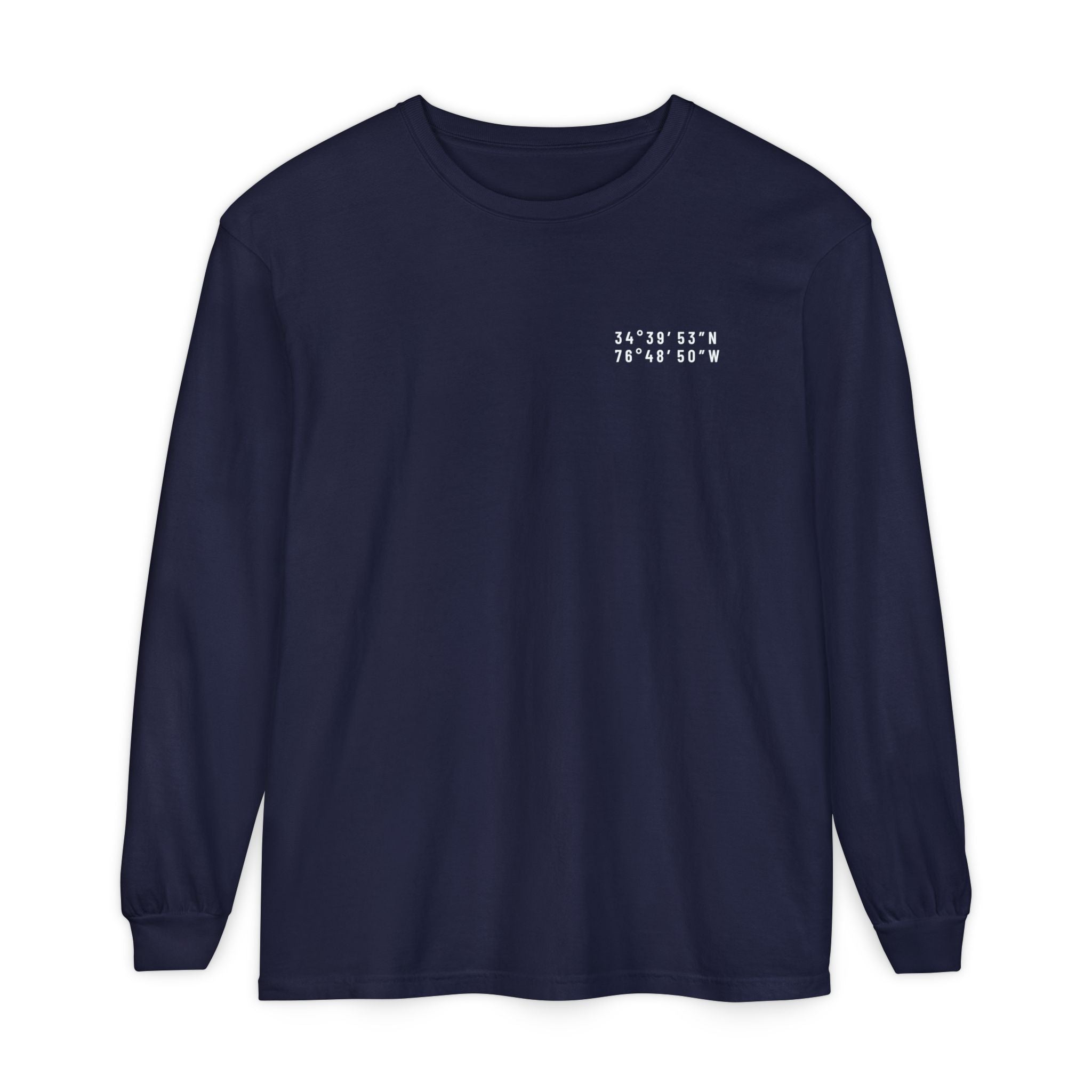 Crystal Coast, NC Map Long Sleeve Tee