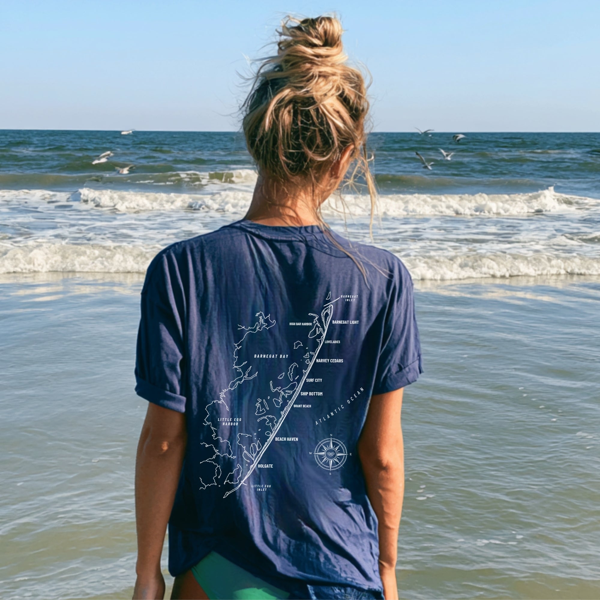 Long Beach Island, NJ Map Tee — Custom Coordinates