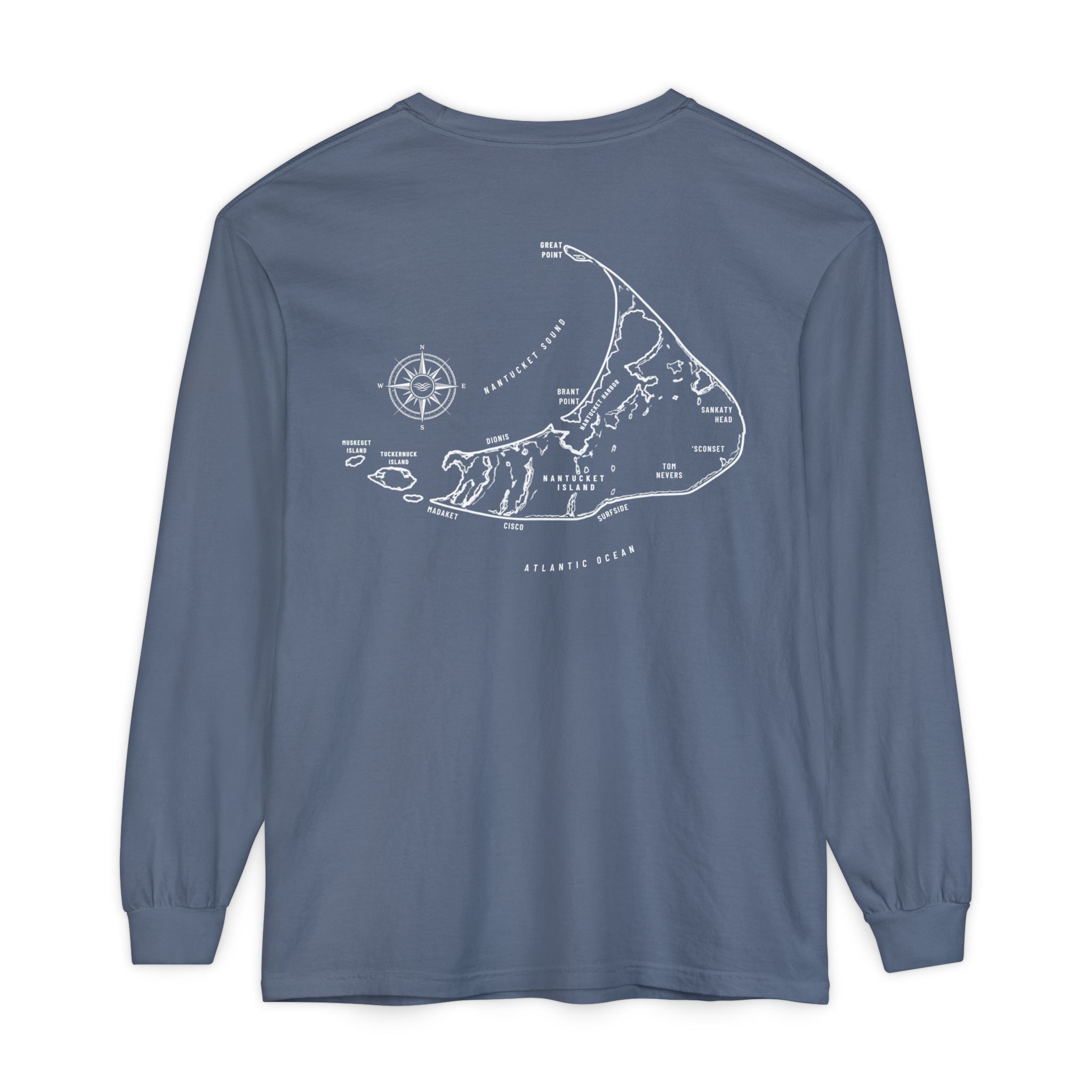 Nantucket, MA Map Long Sleeve Tee