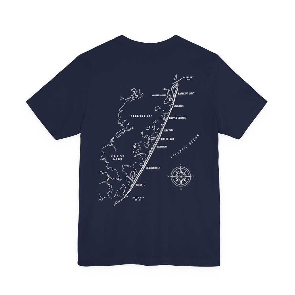 Long Beach Island, NJ Map Tee
