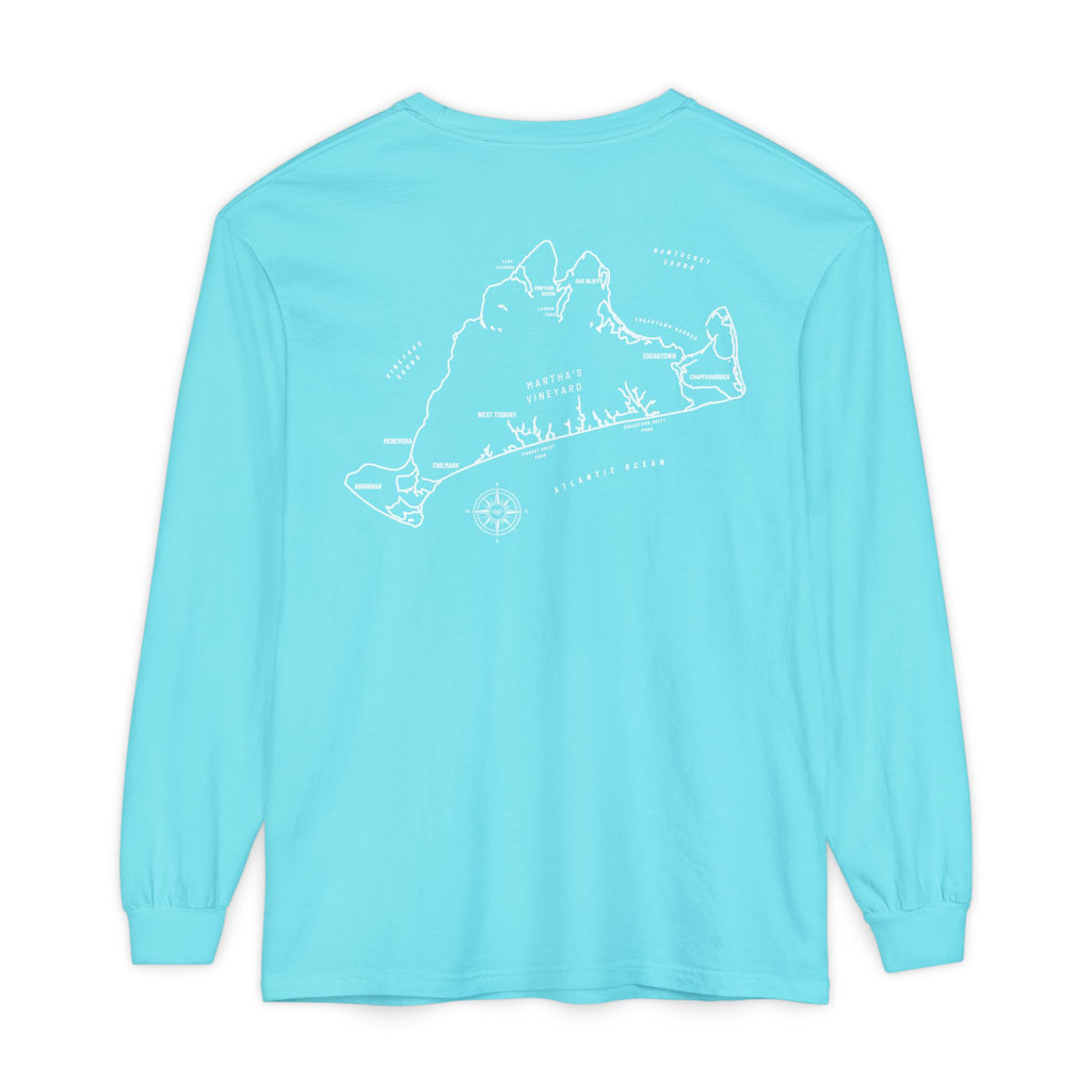 Martha's Vineyard, MA Map Long Sleeve Tee