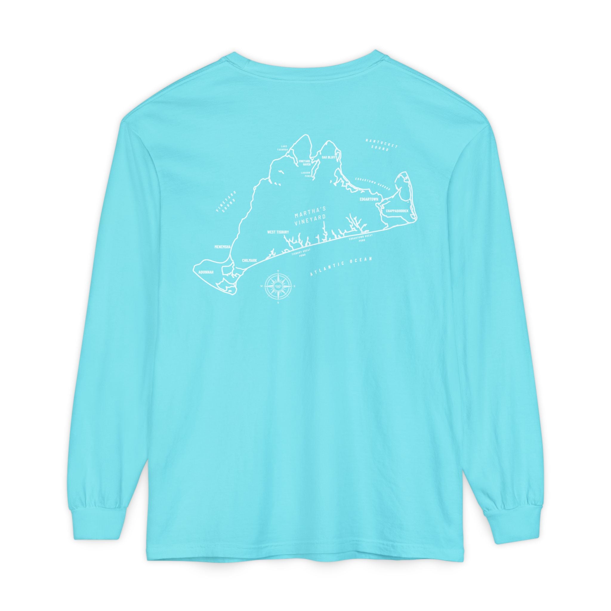 Martha's Vineyard, MA Map Long Sleeve Tee