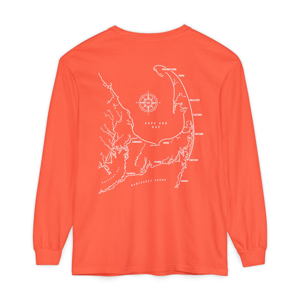 Cape Cod, MA Map Long Sleeve Tee