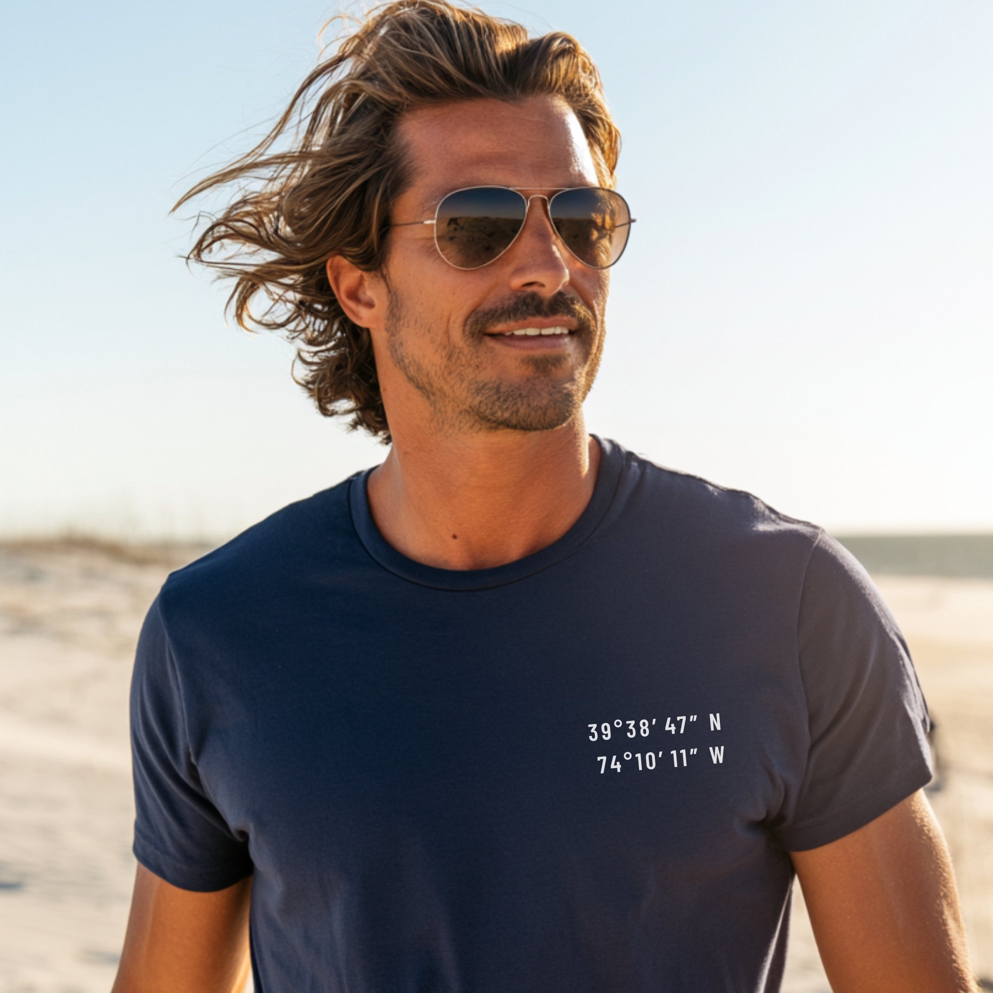 Long Beach Island, NJ Map Tee — Custom Coordinates