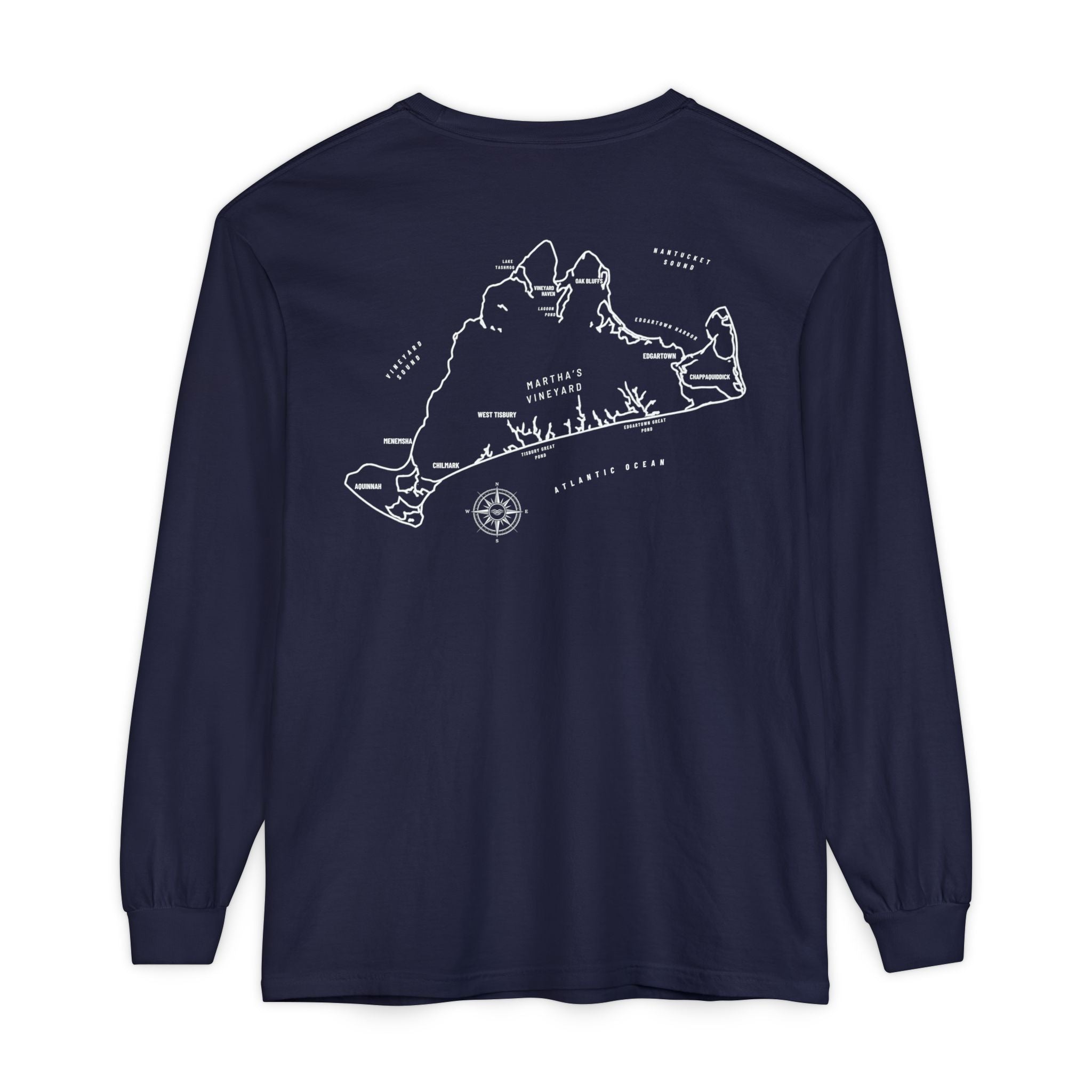 Martha's Vineyard, MA Map Long Sleeve Tee