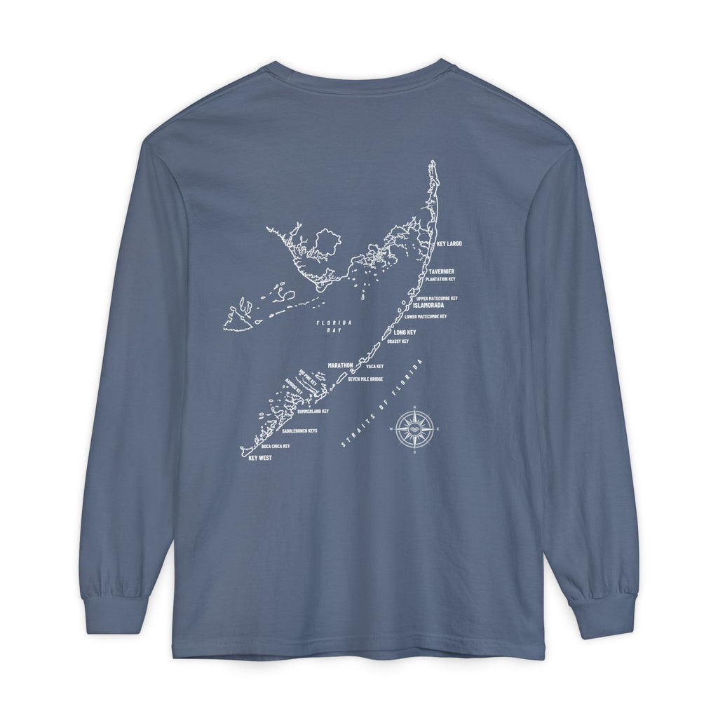 Florida Keys Map Long Sleeve Tee