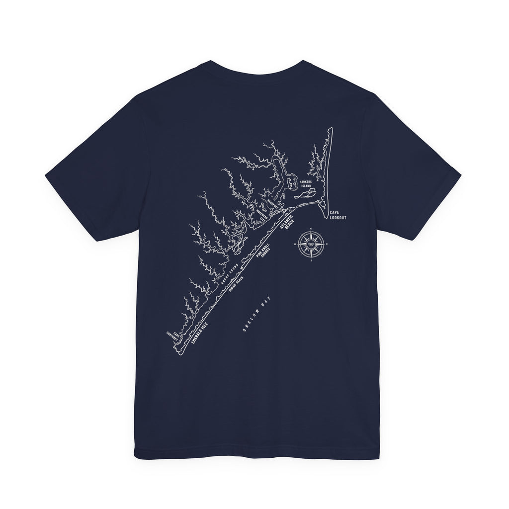 Crystal Coast, NC Map Tee