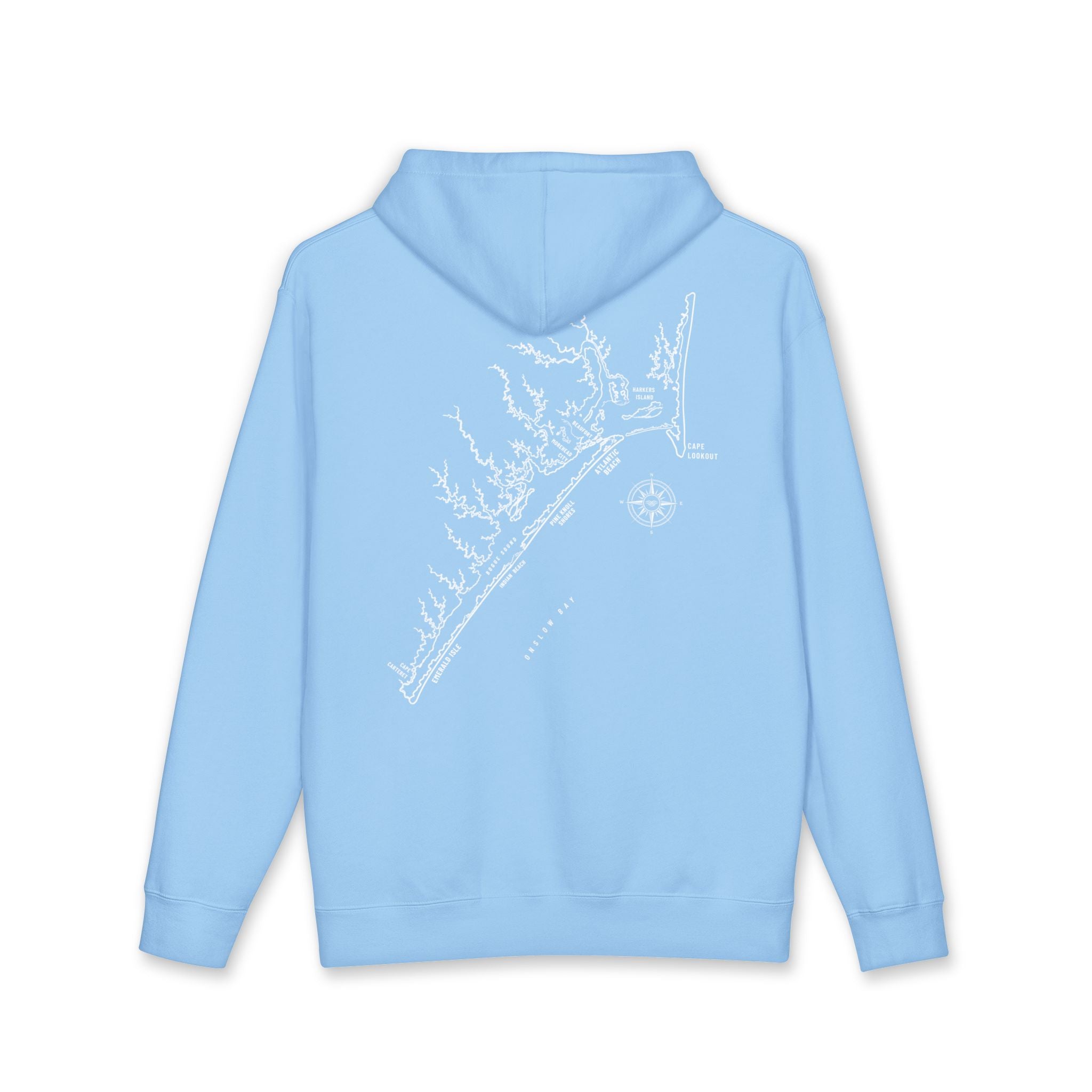 Crystal Coast, NC Map Hoodie