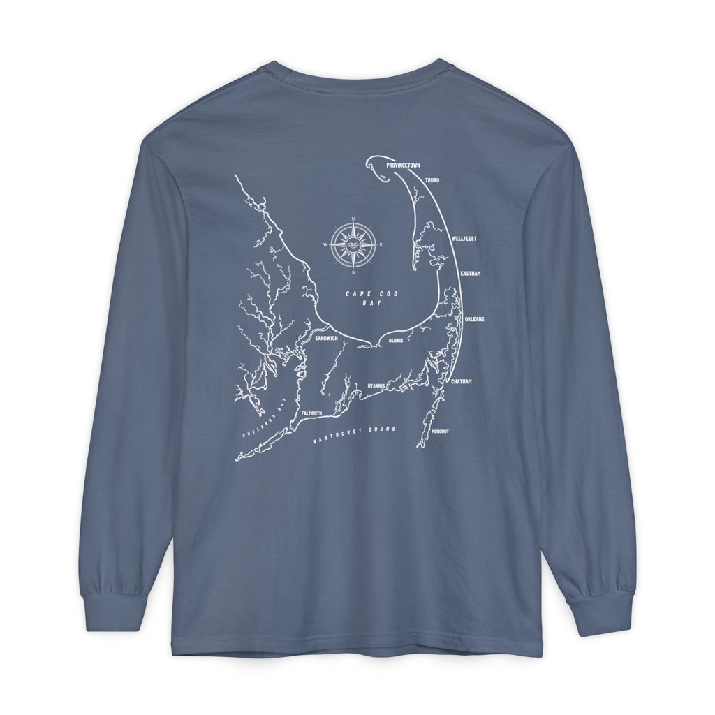 Cape Cod, MA Map Long Sleeve Tee