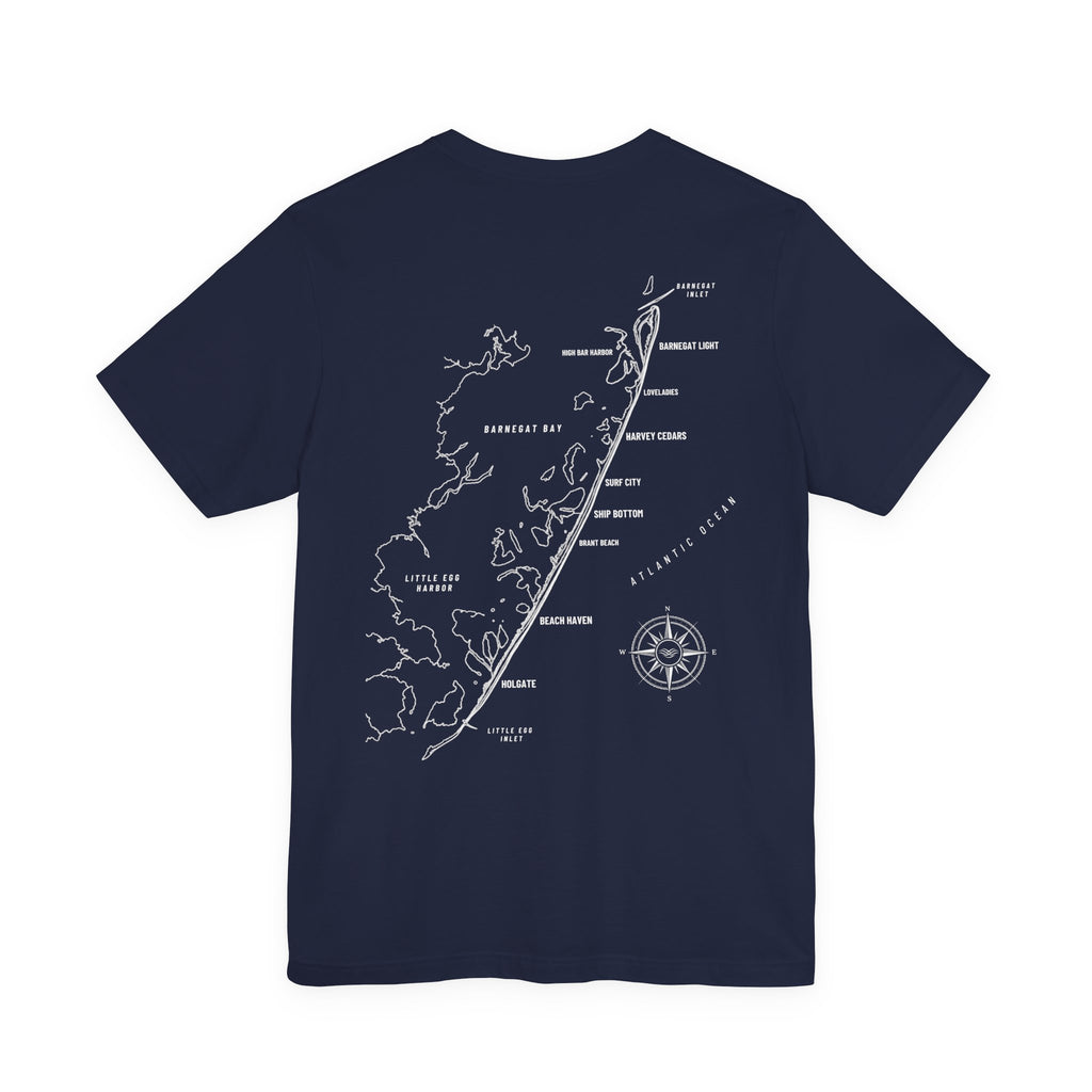 Long Beach Island, NJ Map Tee — Custom Coordinates
