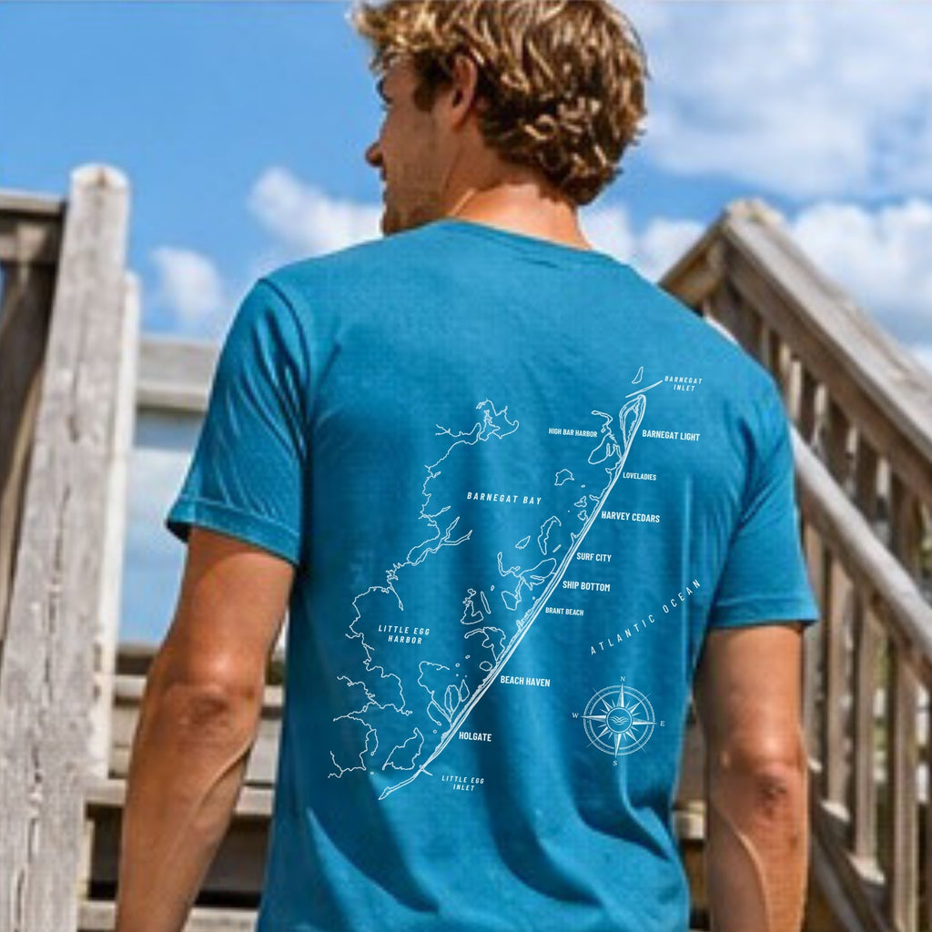 Long Beach Island, NJ Map Tee — Custom Coordinates