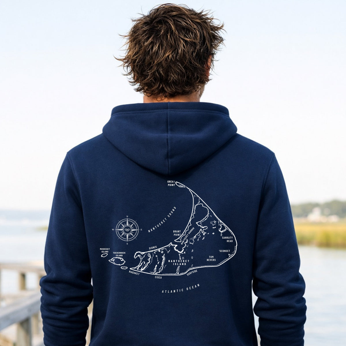 Nantucket, MA Map Hoodie
