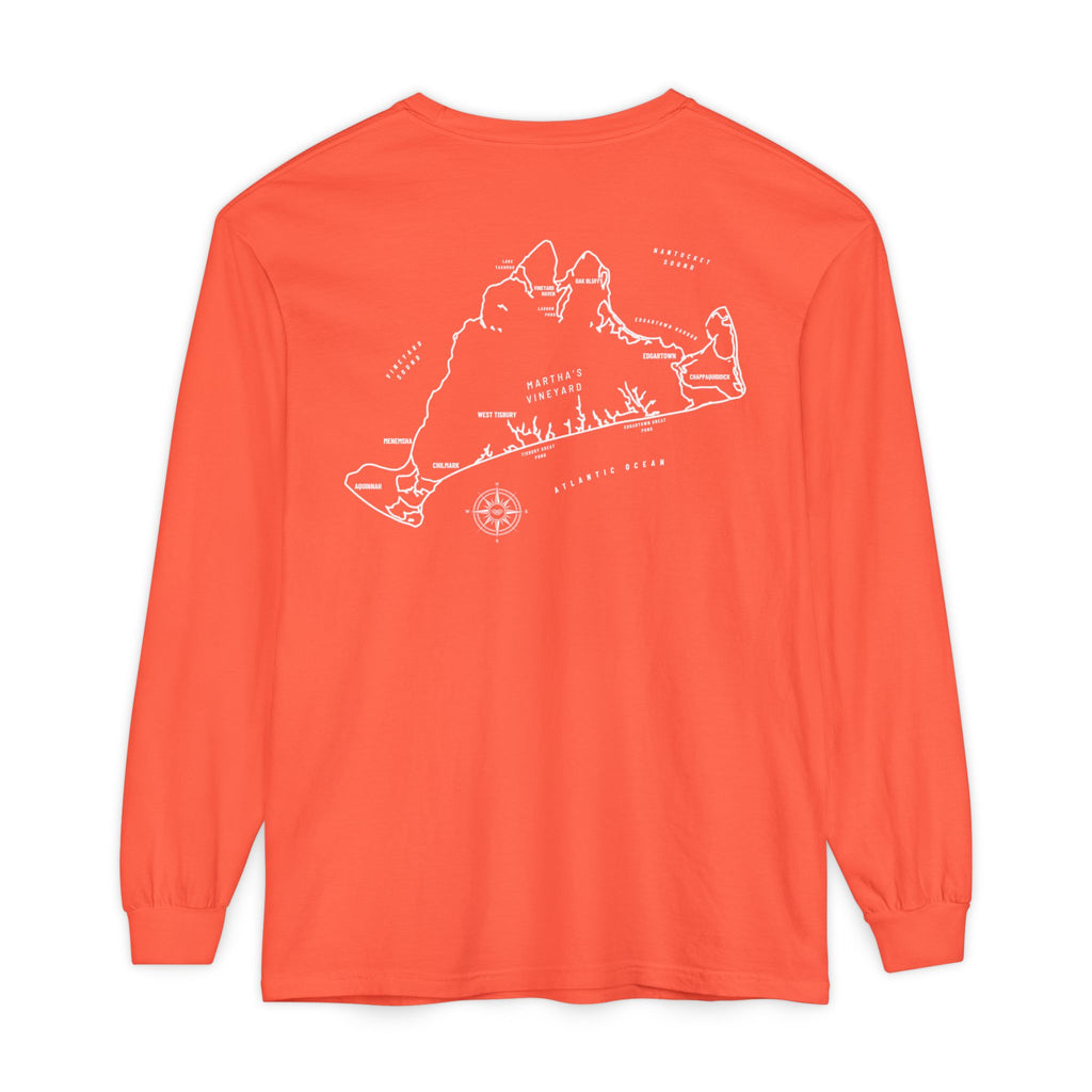 Martha's Vineyard, MA Map Long Sleeve Tee