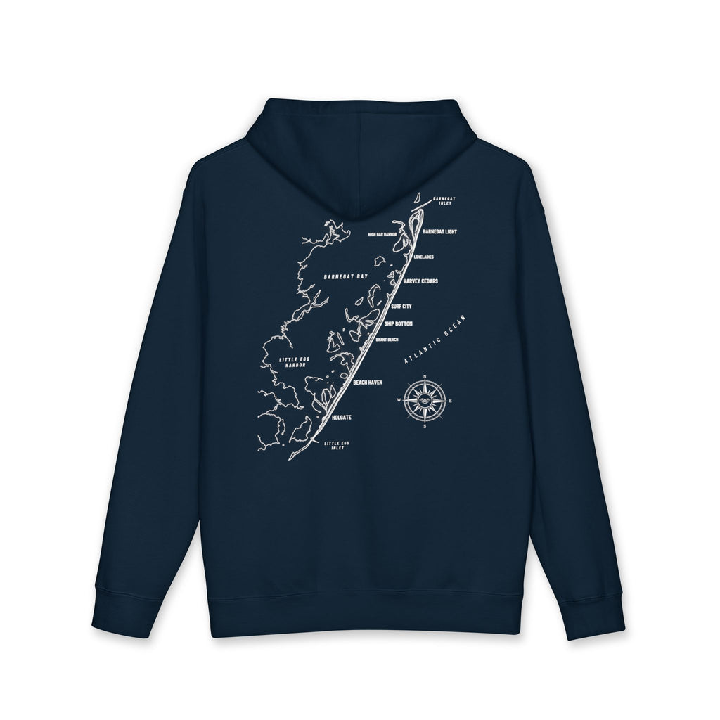 Long Beach Island, NJ Map Hoodie