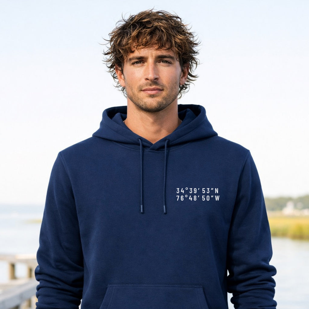 Crystal Coast, NC Map Hoodie