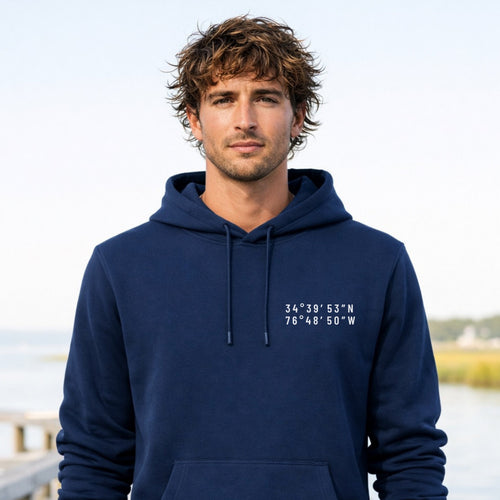 Crystal Coast, NC Map Hoodie