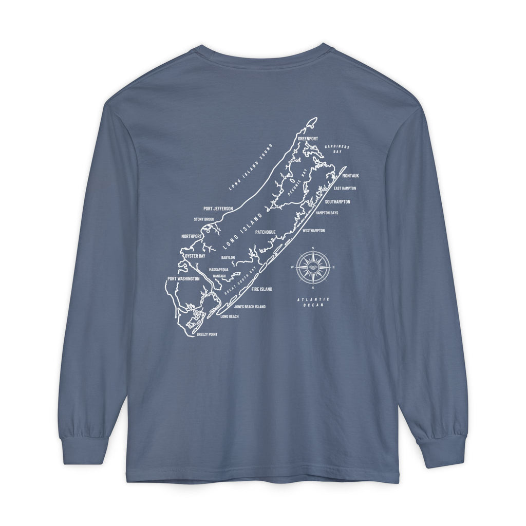 Long Island, NY Map Long Sleeve Tee