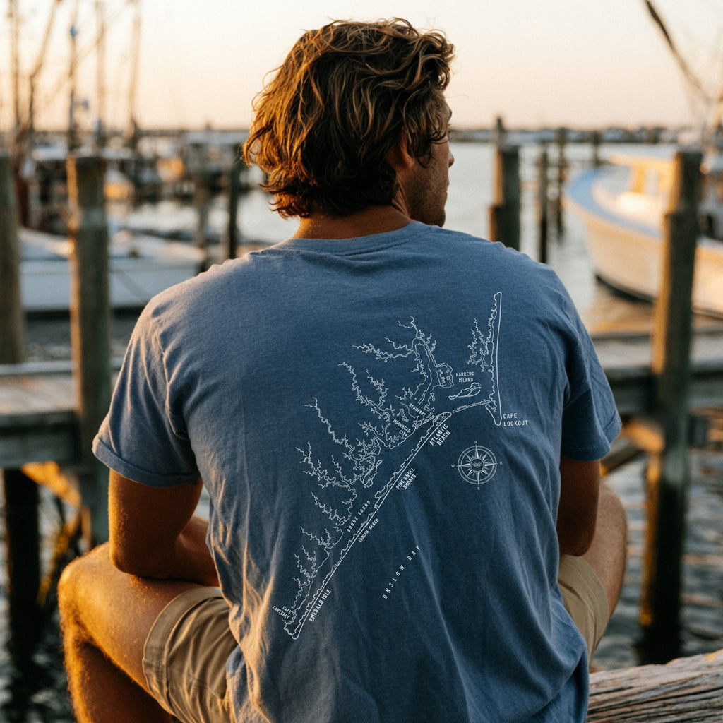 Crystal Coast, NC Map Tee