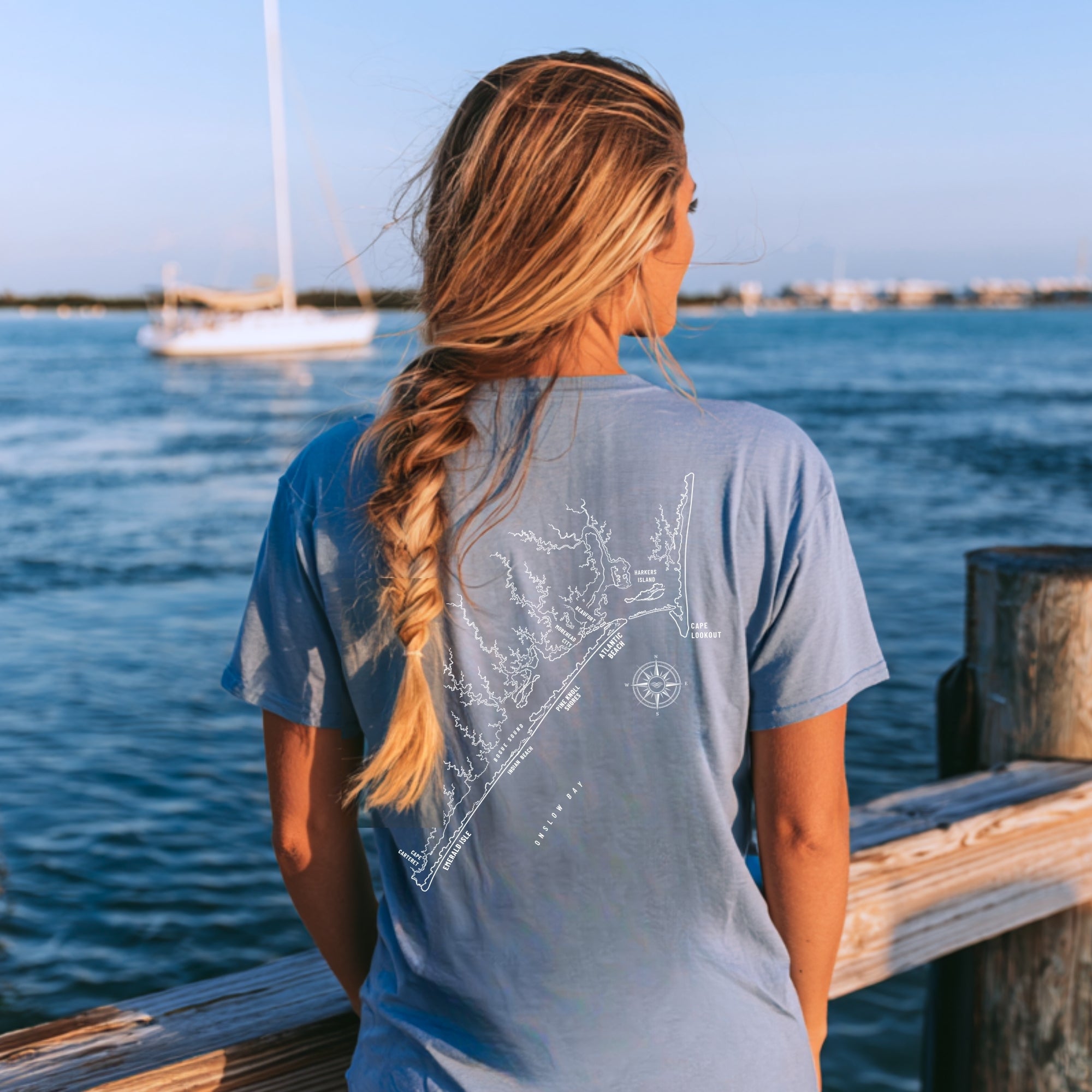 Crystal Coast, NC Map Tee