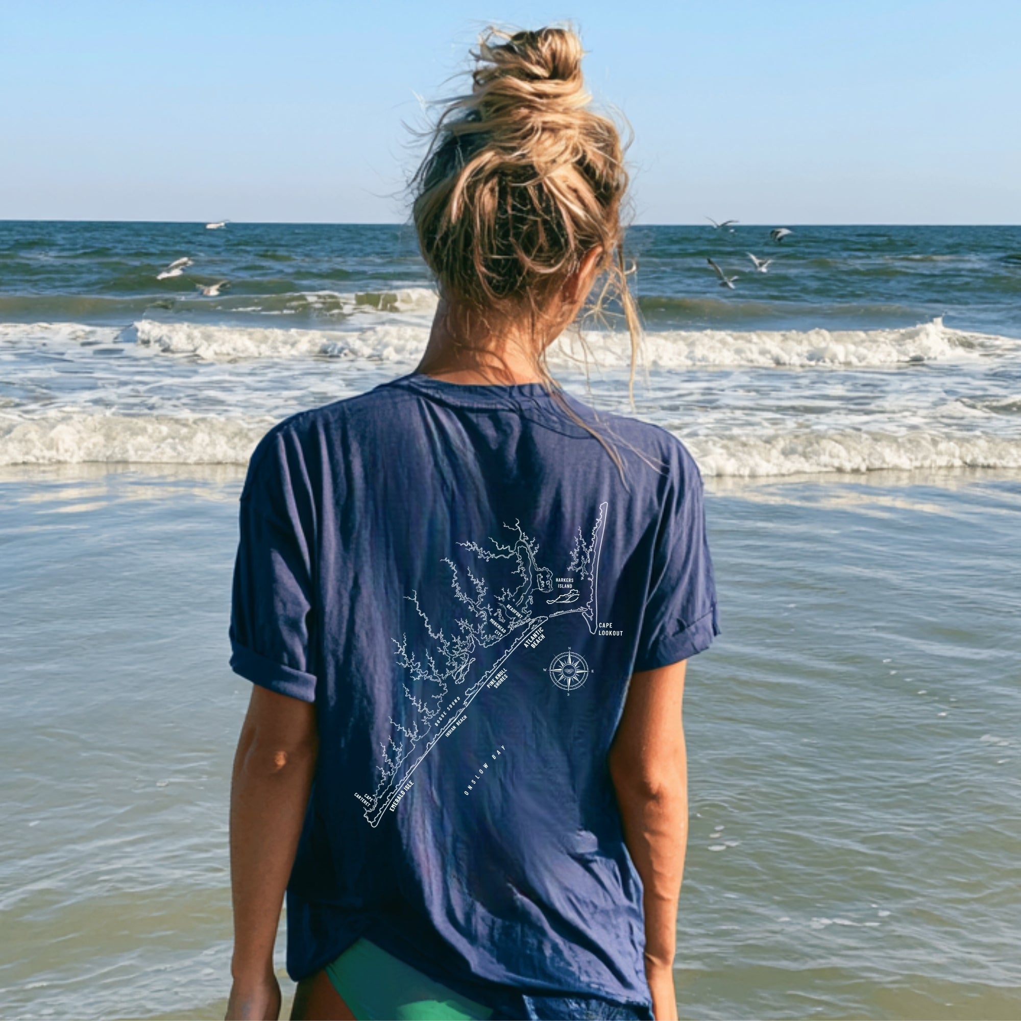 Crystal Coast, NC Map Tee