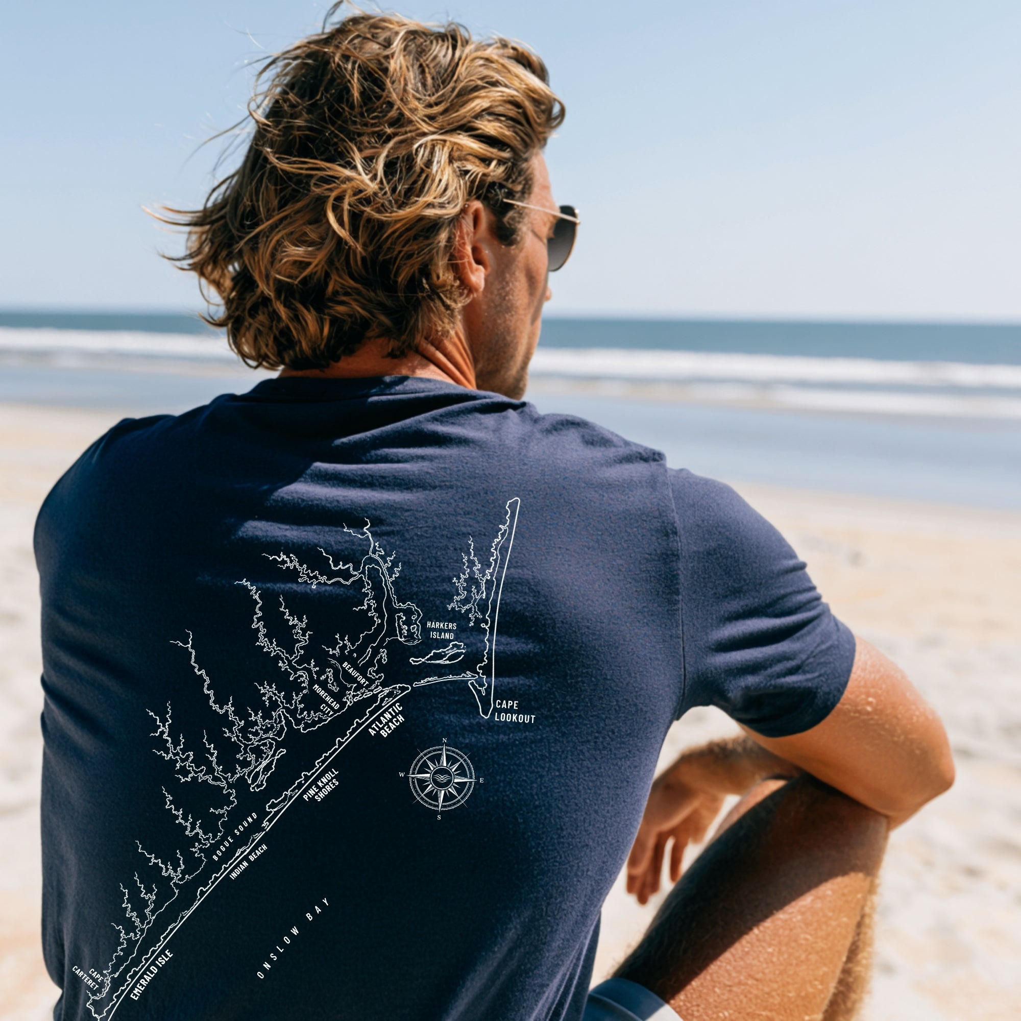 Crystal Coast, NC Map Tee