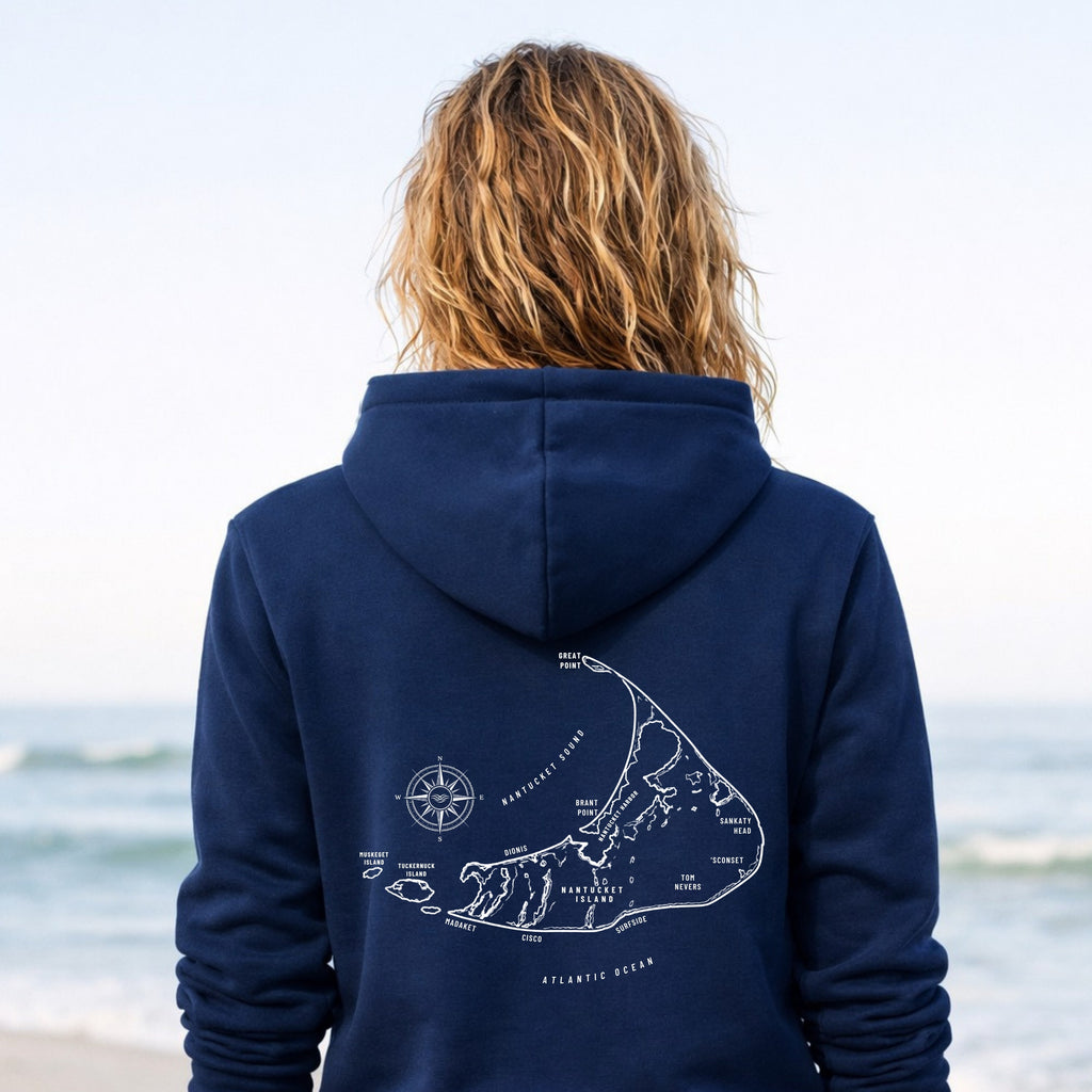 Nantucket, MA Map Hoodie