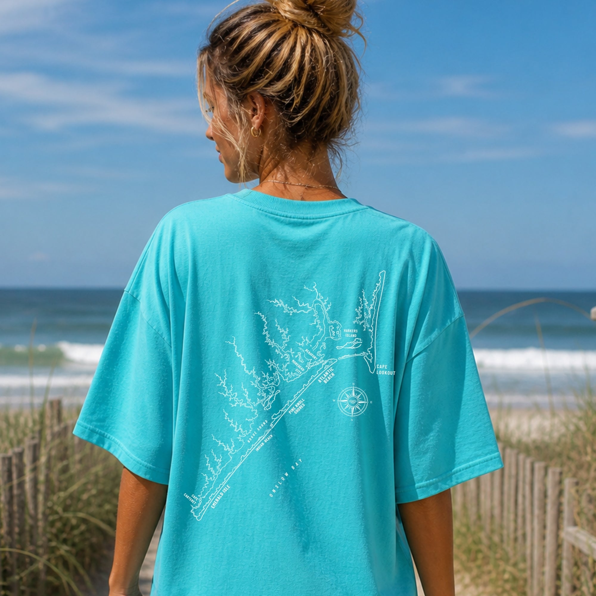 Crystal Coast, NC Map Tee