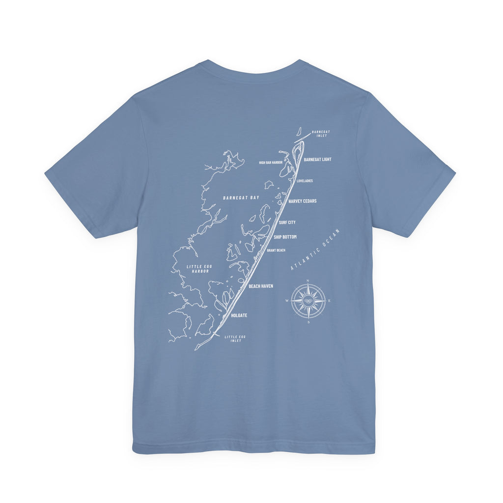 Long Beach Island, NJ Map Tee
