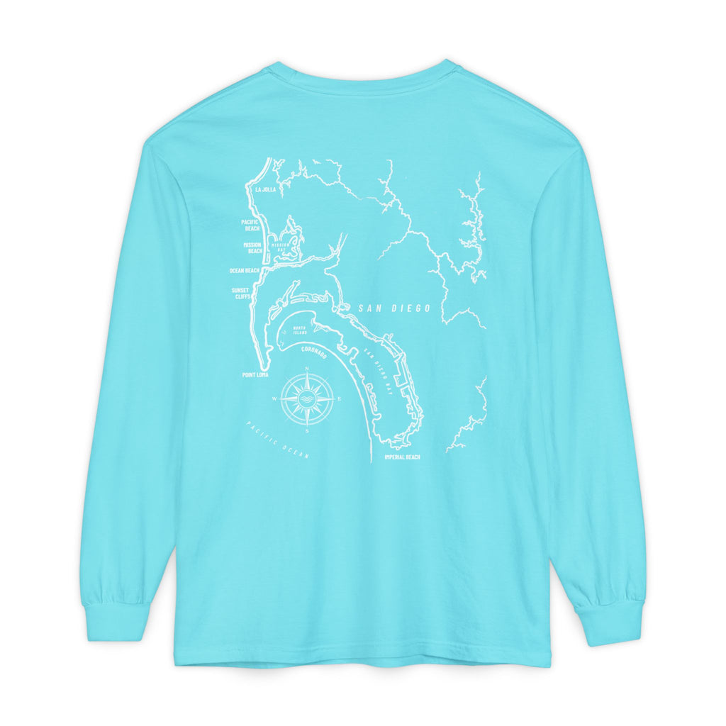 San Diego, CA Map Long Sleeve Tee