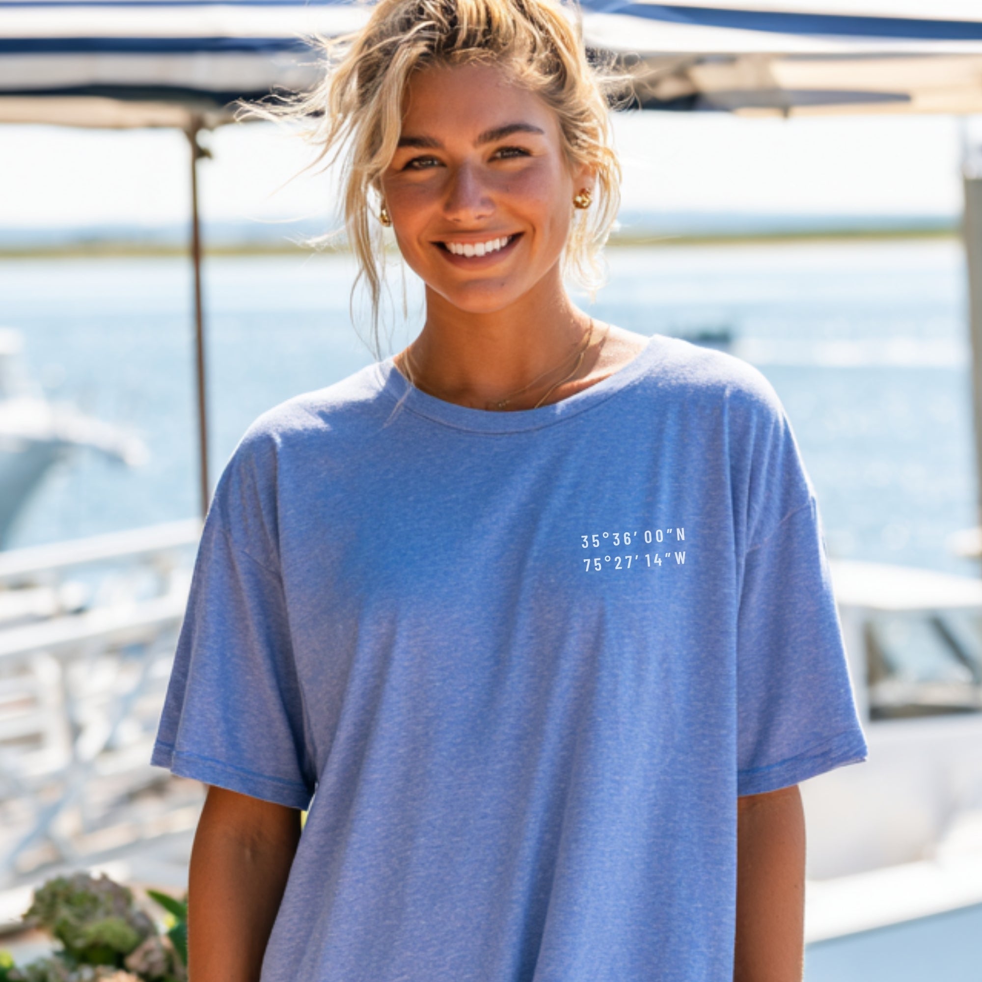 Outer Banks Map Tee — Custom Coordinates