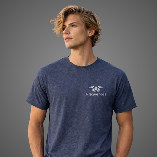 Frequensea pocket logo minimalist coastal t-shirt