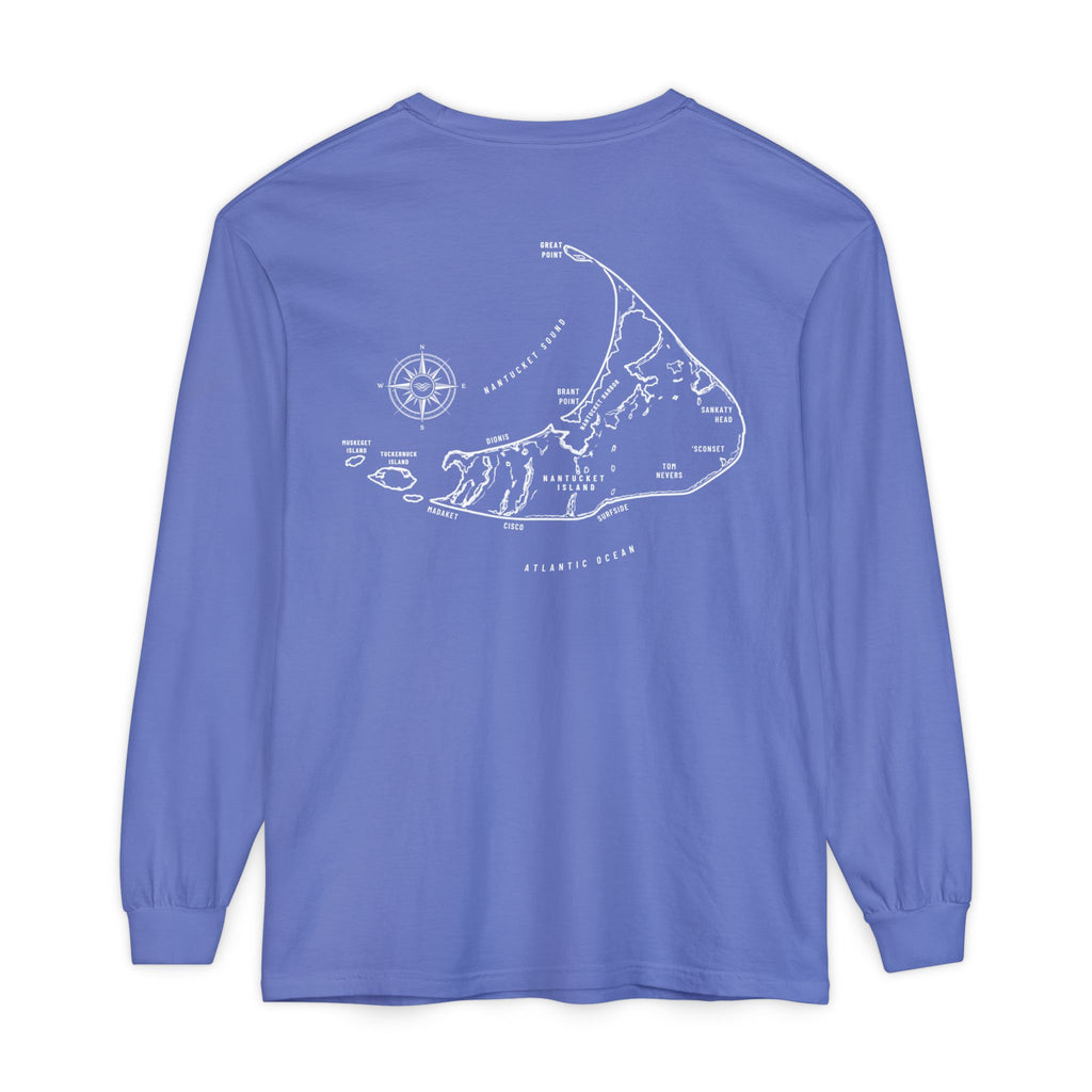 Nantucket, MA Map Long Sleeve Tee