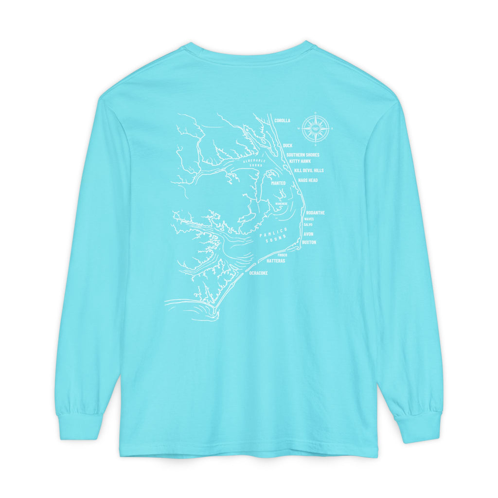 Outer Banks, NC Map Long-Sleeve Tee