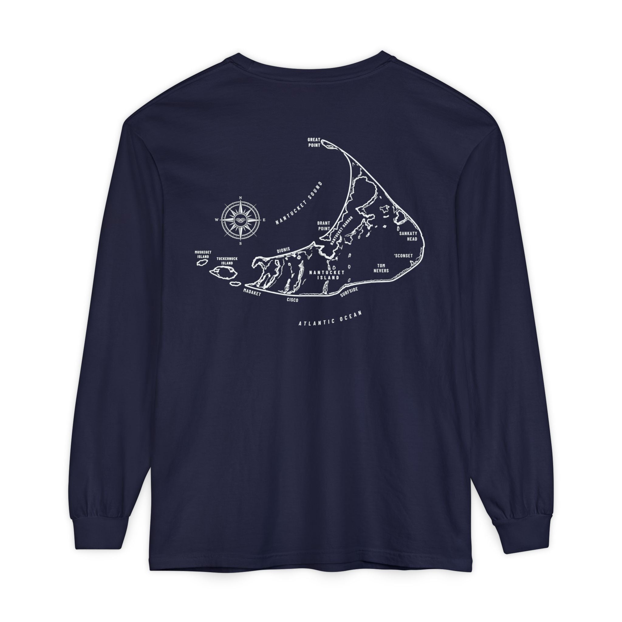 Nantucket, MA Map Long Sleeve Tee