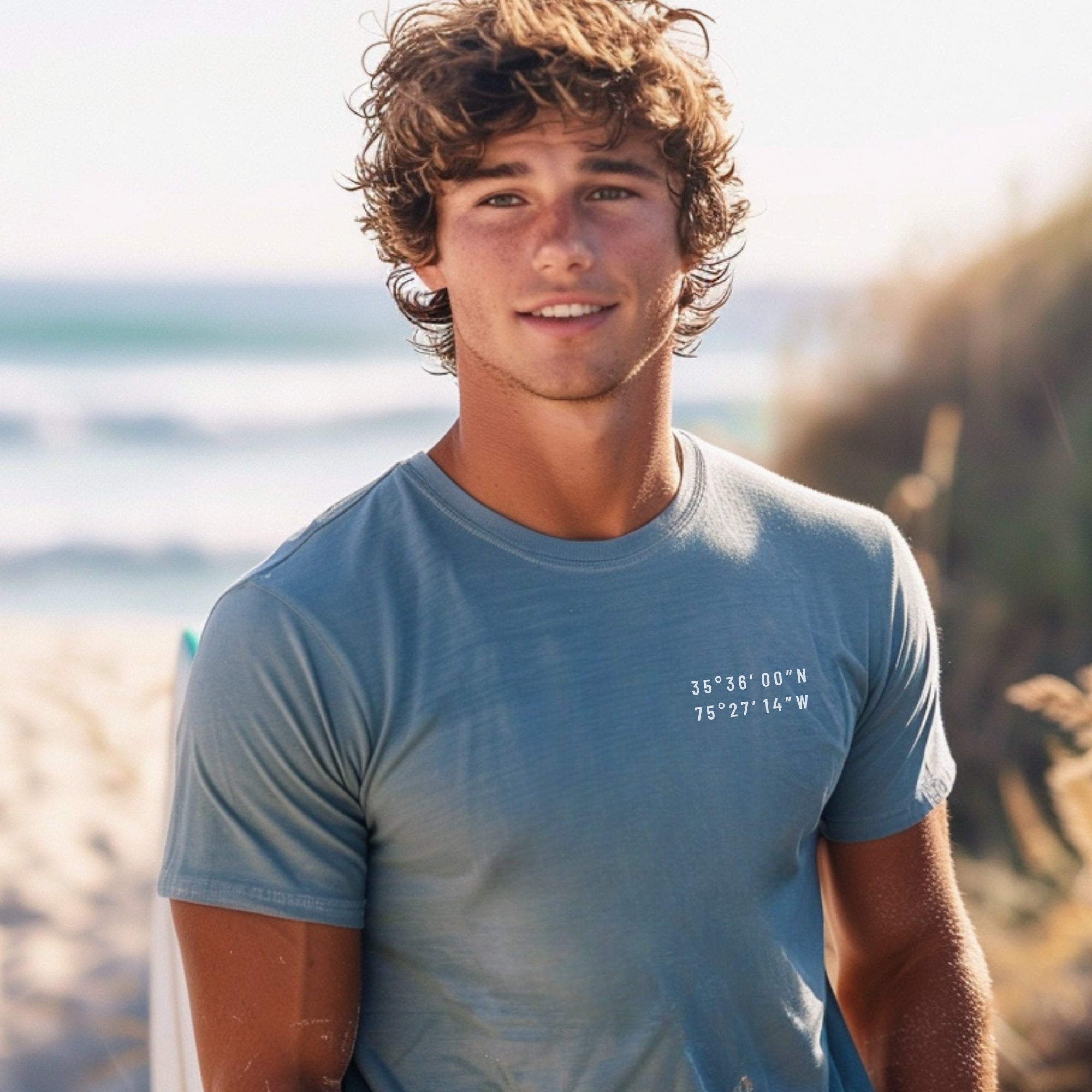 Outer Banks Map Tee — Custom Coordinates