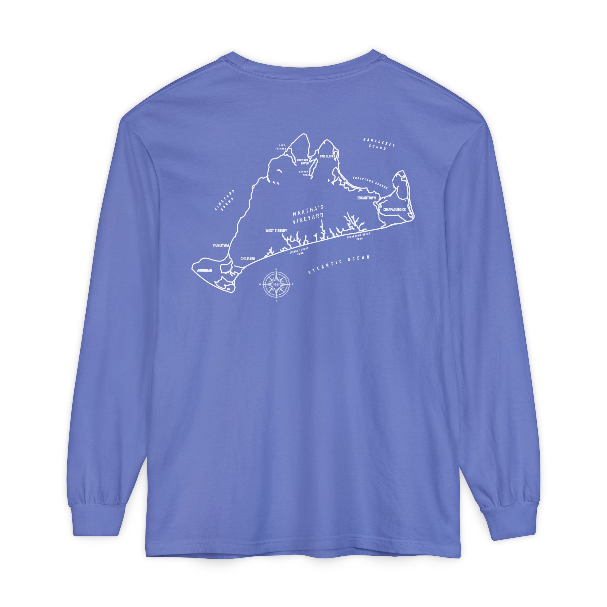 Martha's Vineyard, MA Map Long Sleeve Tee