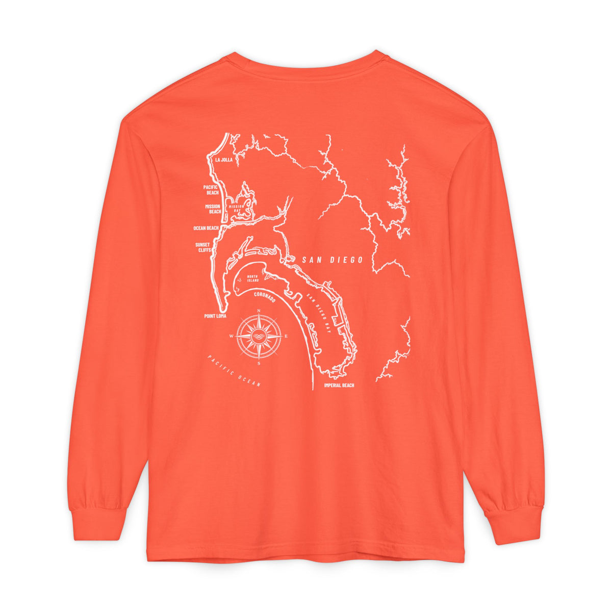 San Diego, CA Map Long Sleeve Tee