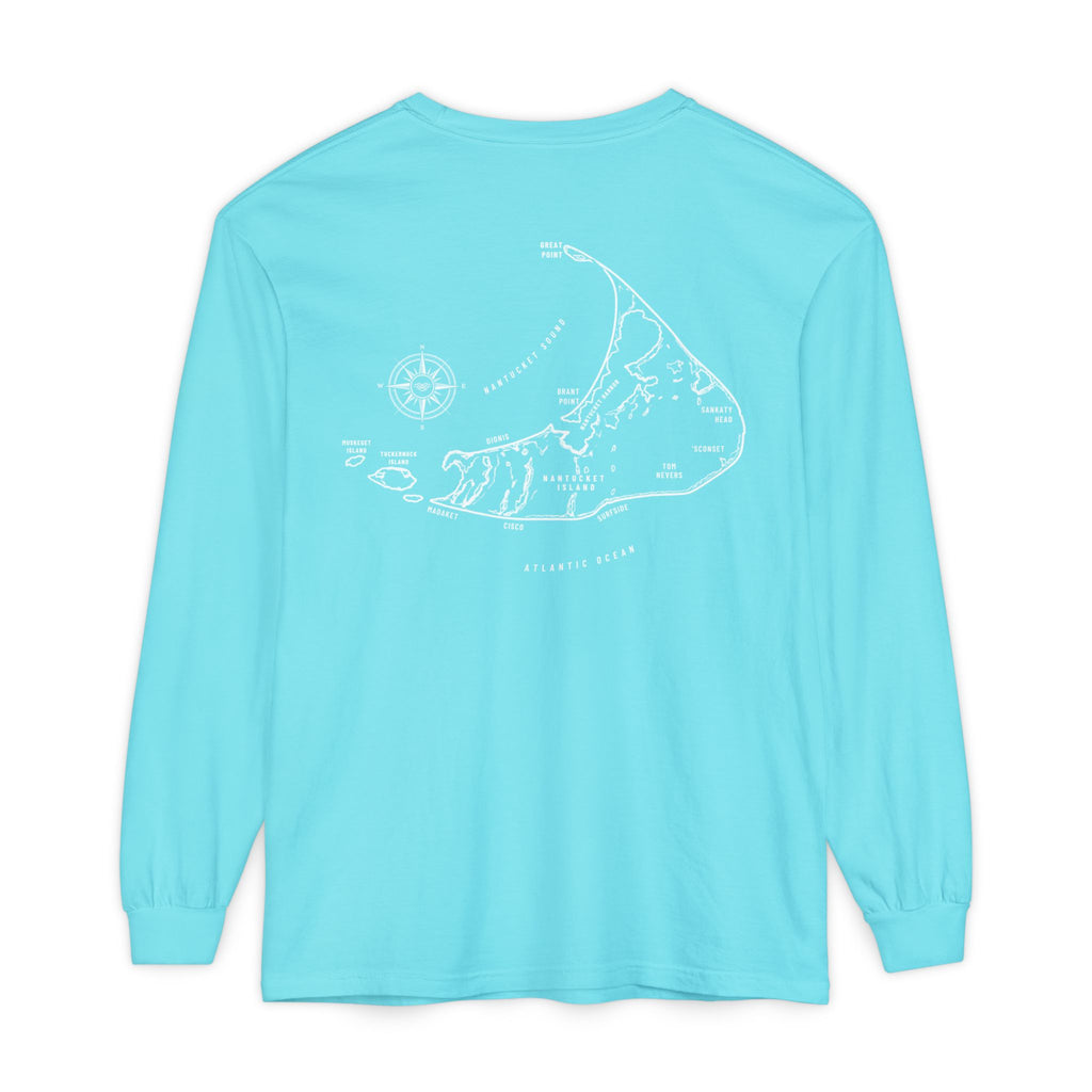 Nantucket, MA Map Long Sleeve Tee