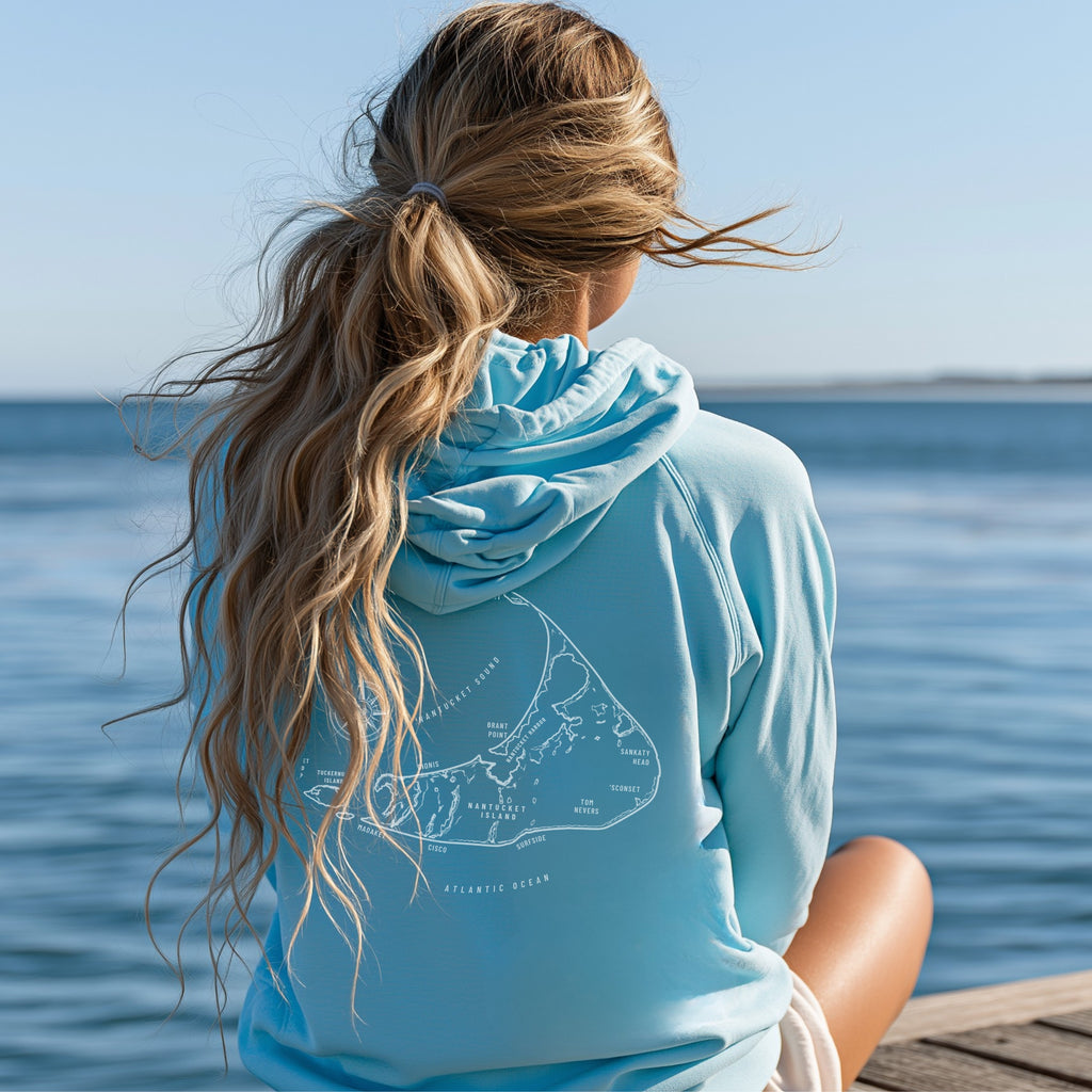 Nantucket, MA Map Hoodie