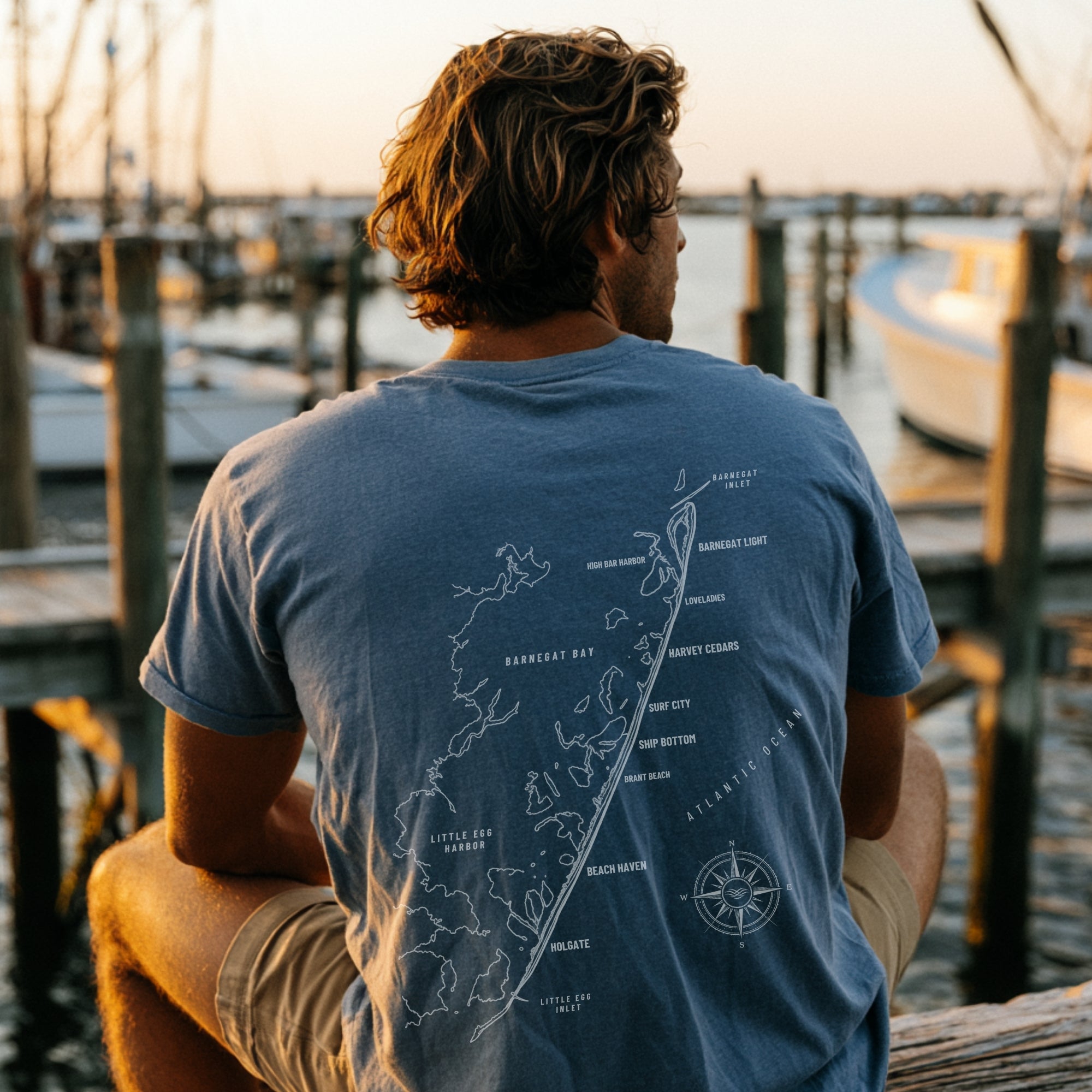 Long Beach Island, NJ Map Tee — Custom Coordinates