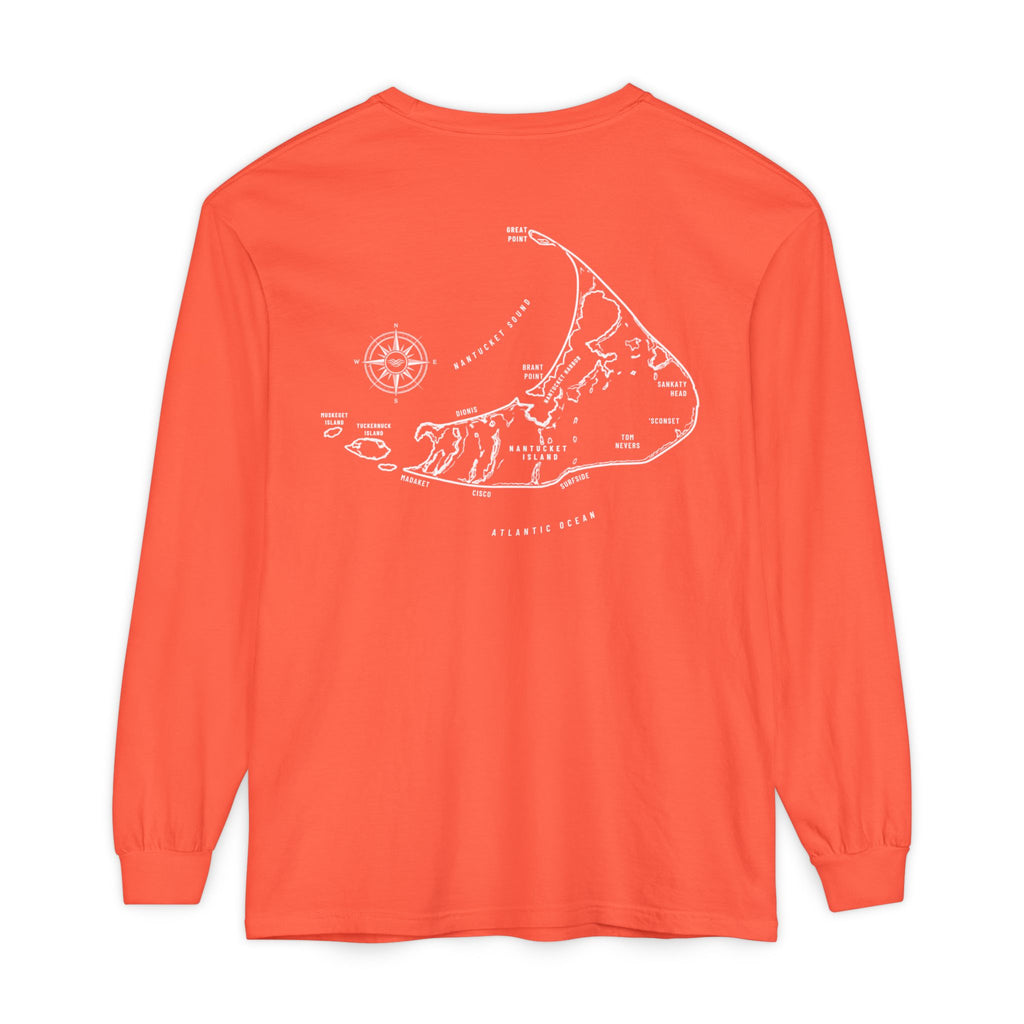 Nantucket, MA Map Long Sleeve Tee