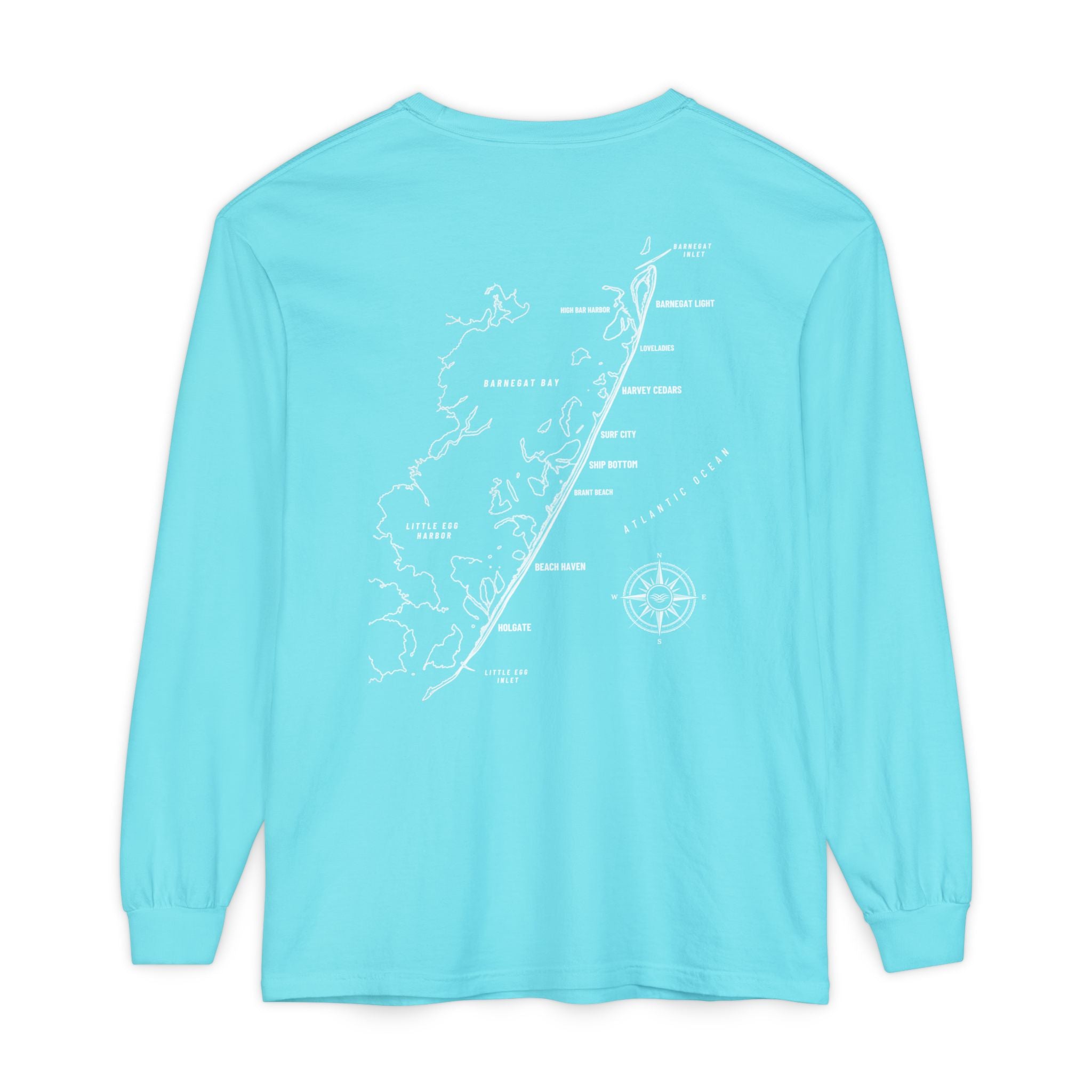 Long Beach Island, NJ Map Long Sleeve Tee