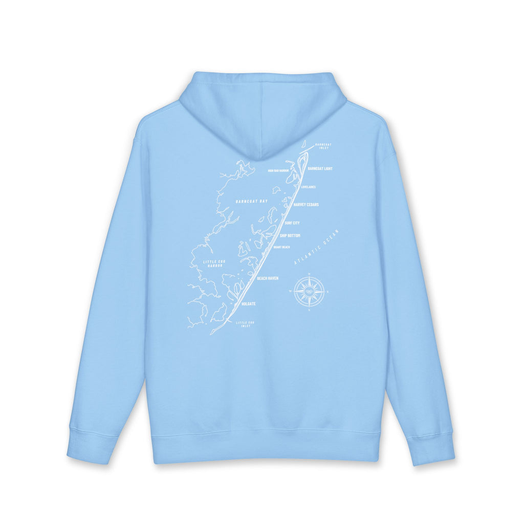 Long Beach Island, NJ Map Hoodie