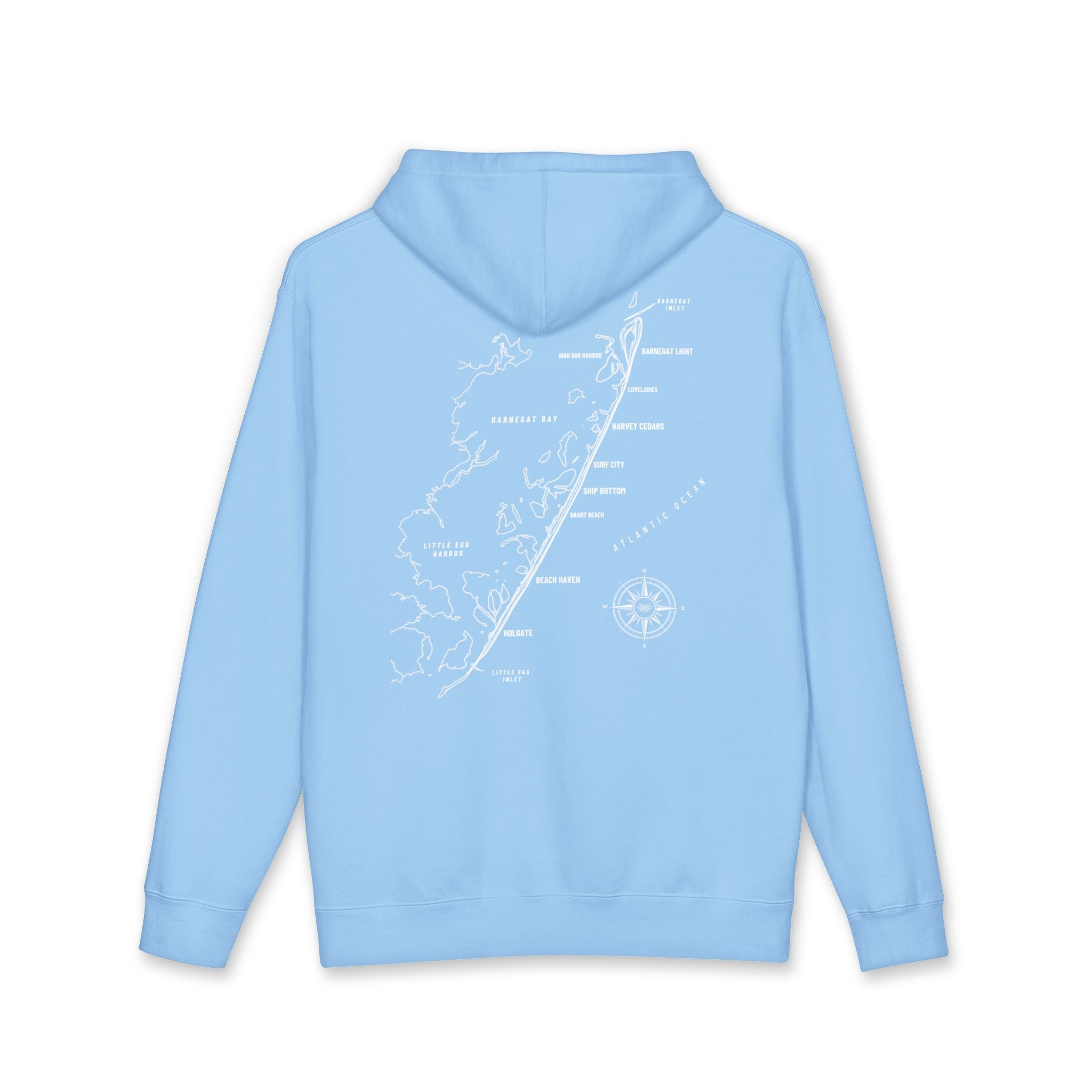 Long Beach Island, NJ Map Hoodie