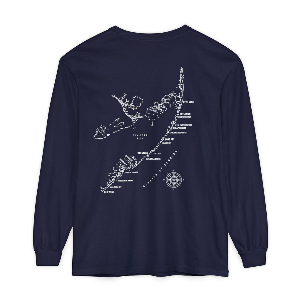 Florida Keys Map Long Sleeve Tee