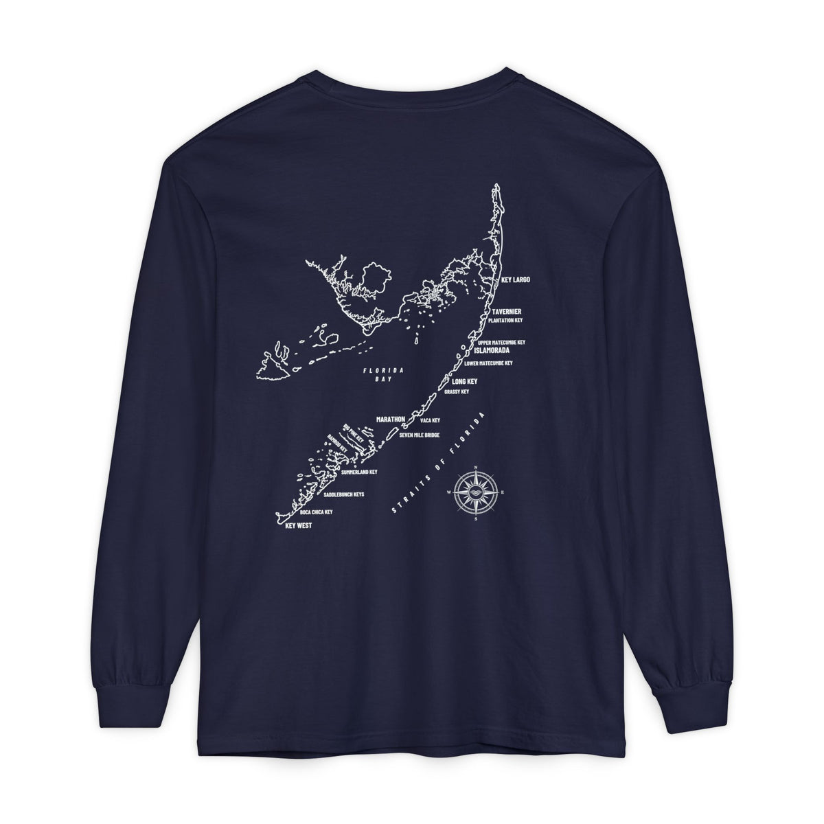Florida Keys Map Long Sleeve Tee