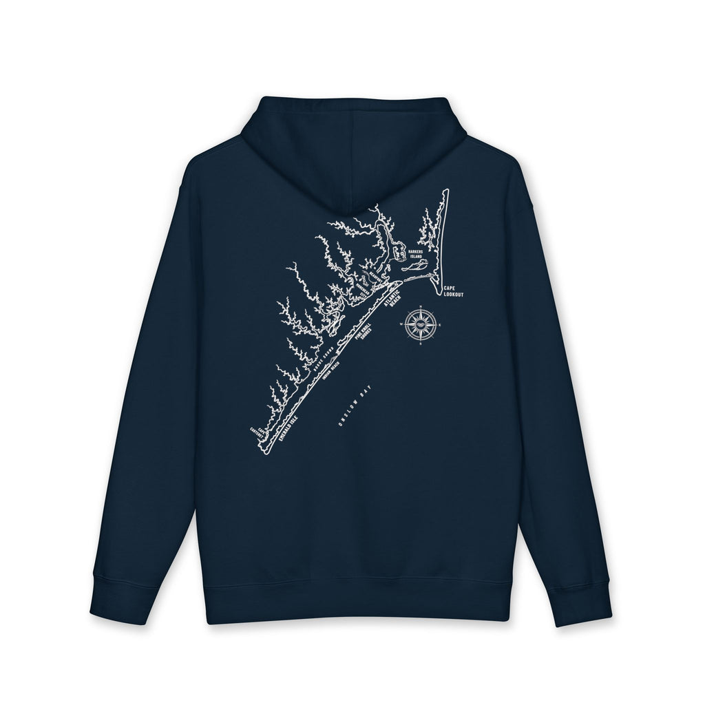 Crystal Coast, NC Map Hoodie